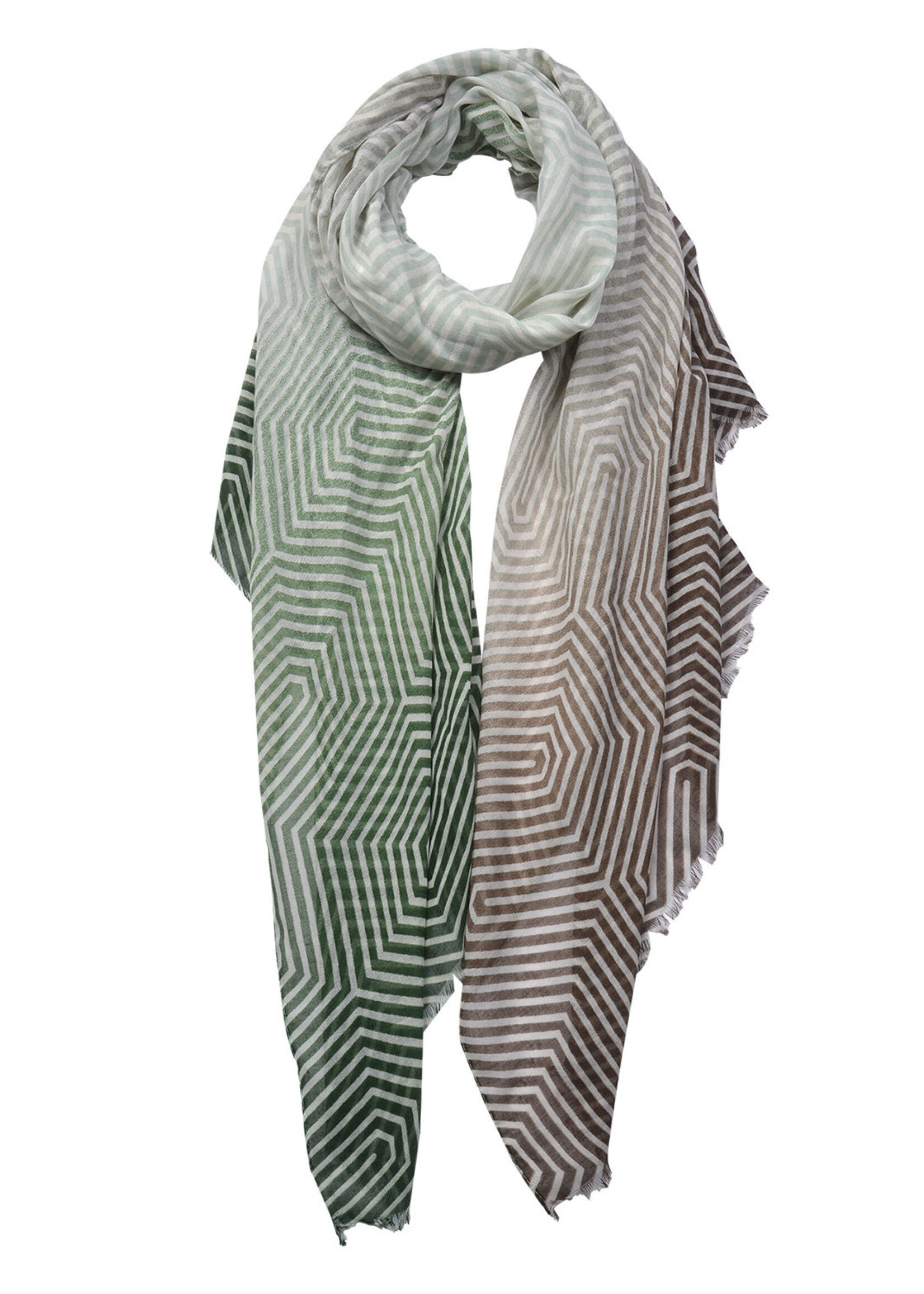 Clayre & Eef Écharpe 87*180 cm vert JZSC0566GR