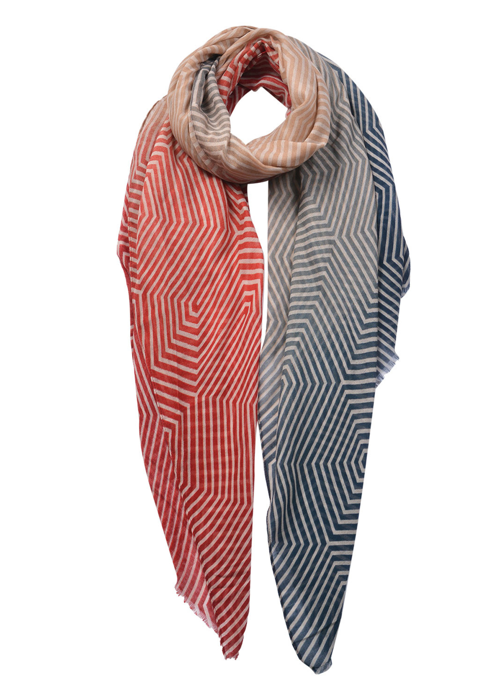 Clayre & Eef Sjaal 87*180 cm rood JZSC0566R