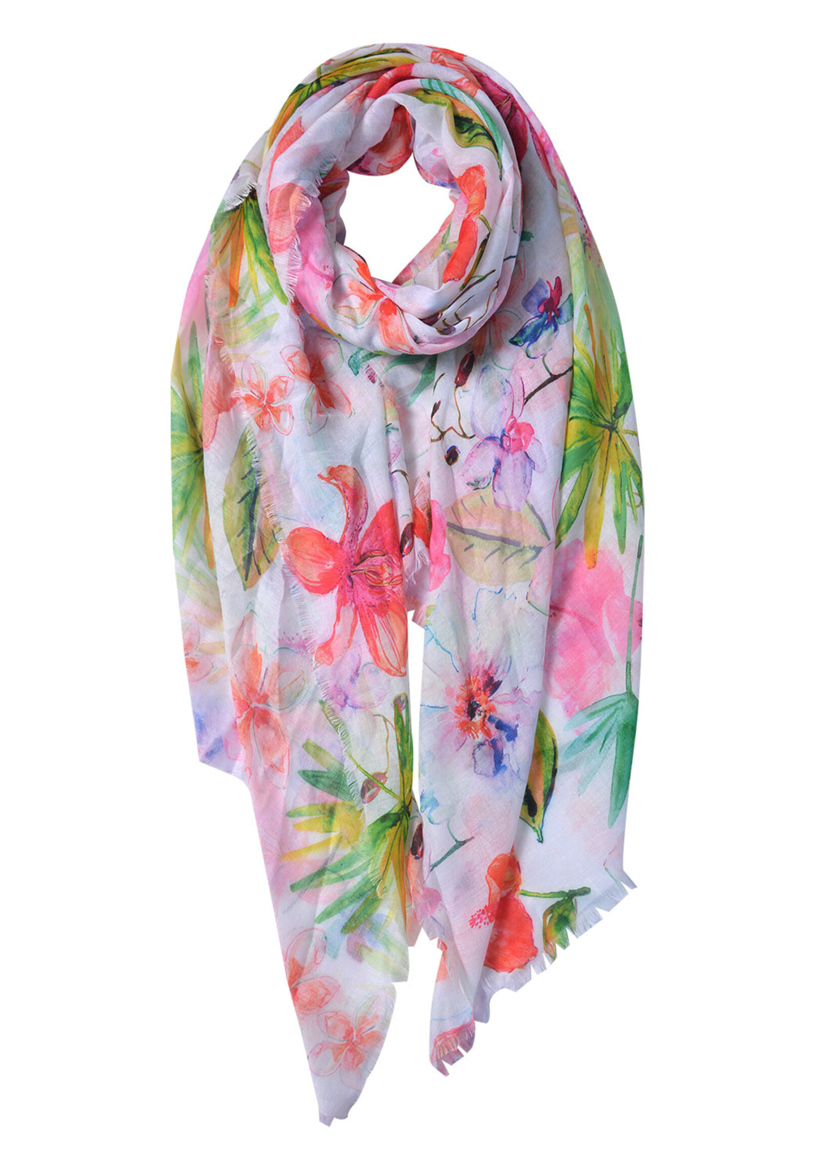 Clayre & Eef Écharpe 80*180 cm multi couleurs JZSC0569