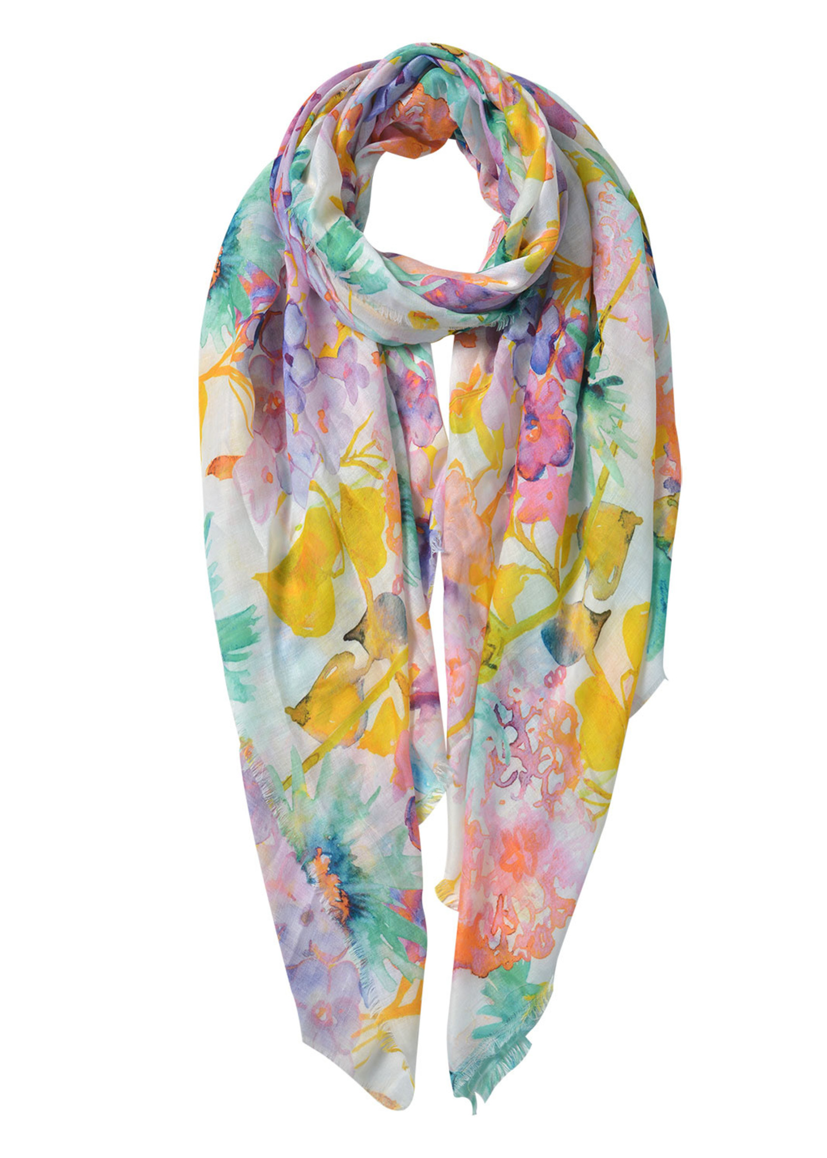 Clayre & Eef Écharpe 80*180 cm multi couleurs JZSC0573