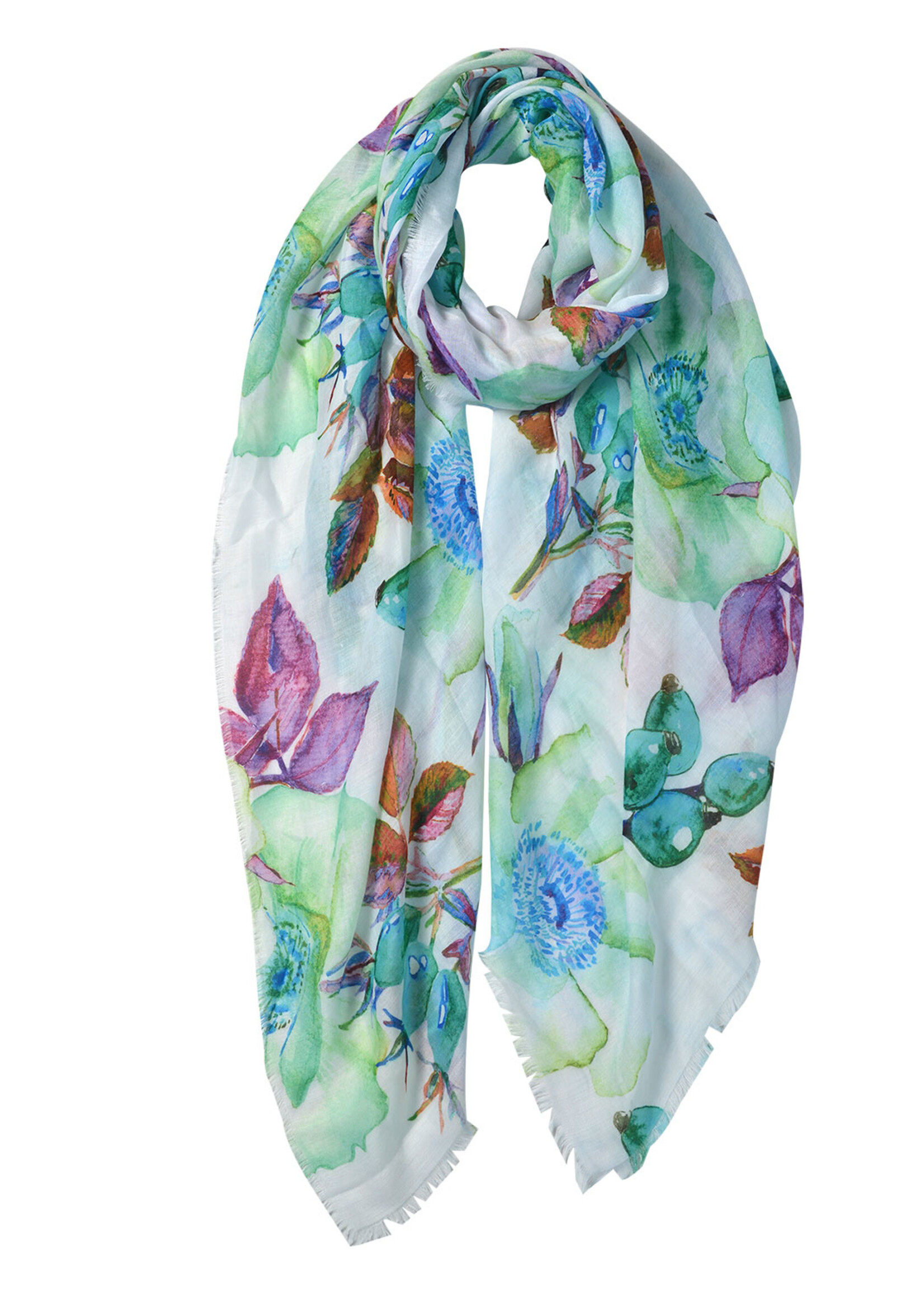 Clayre & Eef Sjaal 80*180 cm groen JZSC0576