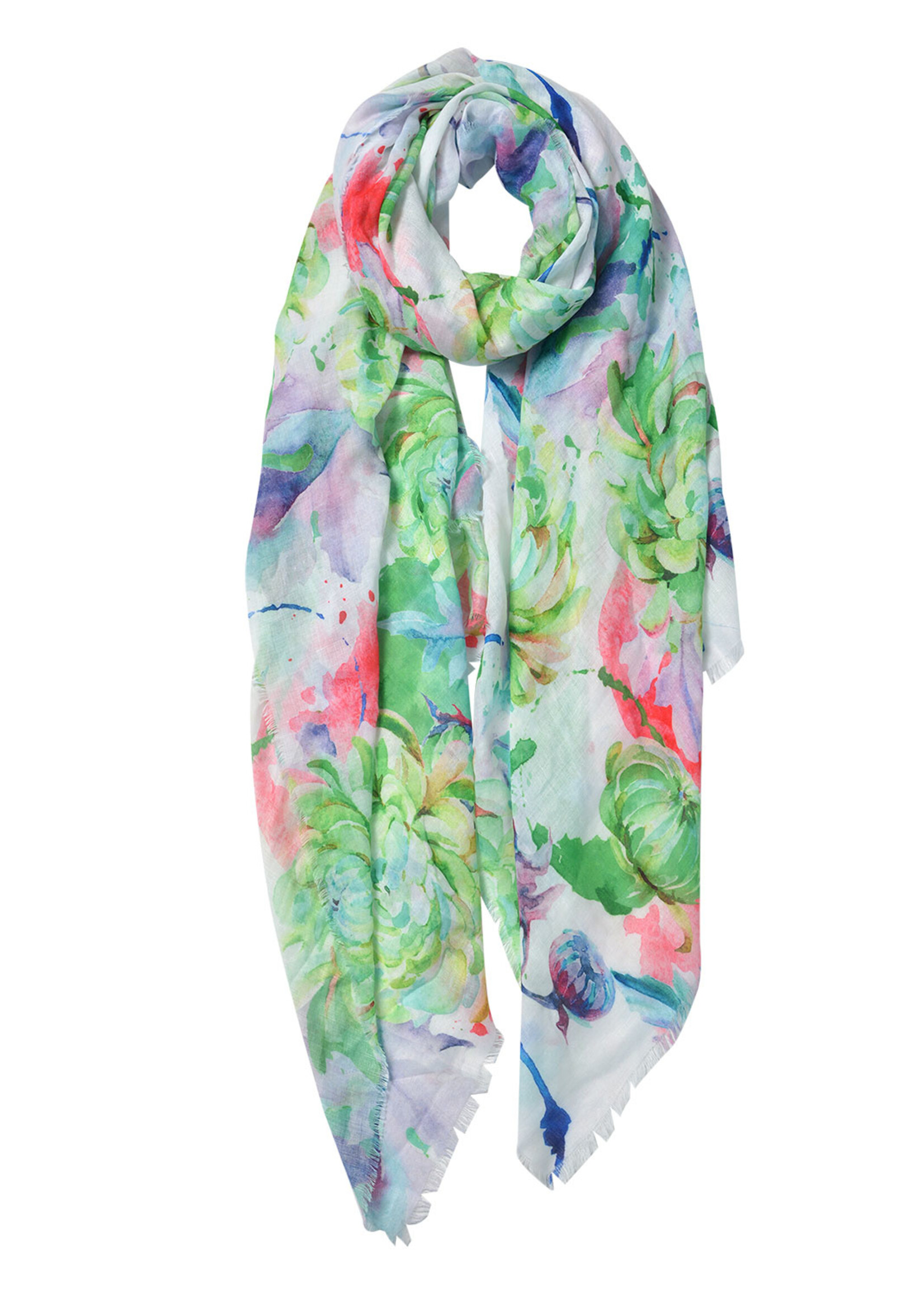 Clayre & Eef Écharpe 80*180 cm multi couleurs JZSC0579