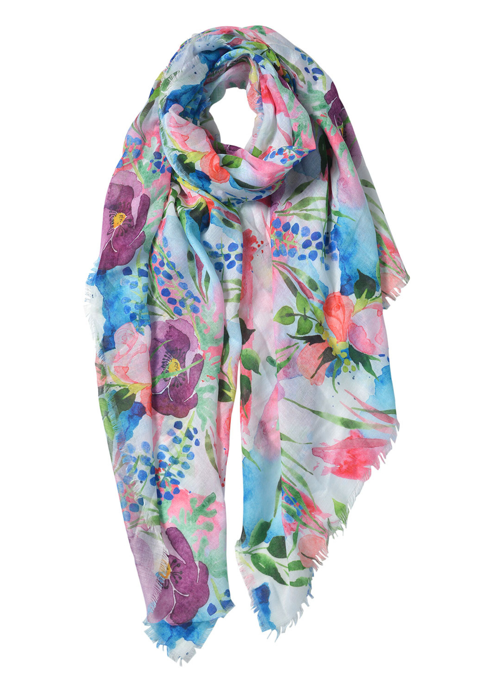 Clayre & Eef Écharpe 80*180 cm multi couleurs JZSC0582