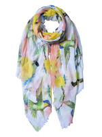 Clayre & Eef Écharpe 80*180 cm jaune JZSC0585