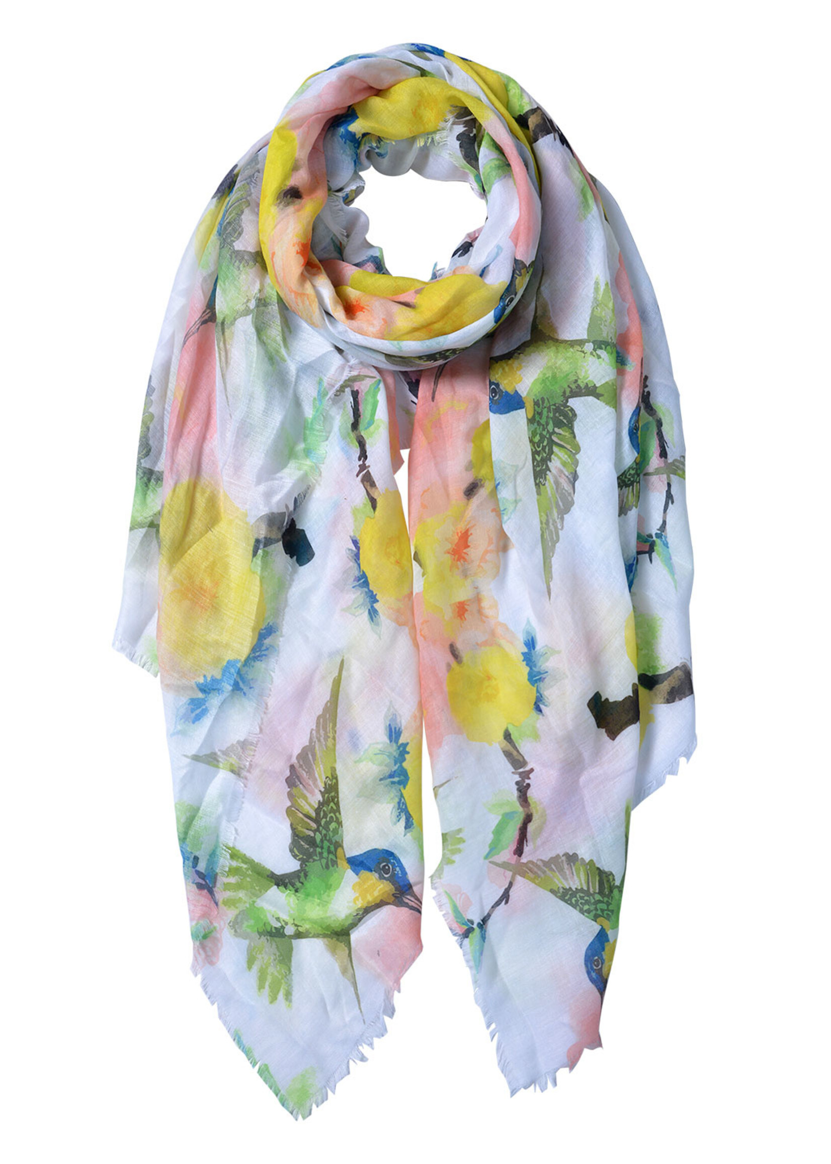 Clayre & Eef Sjaal 80*180 cm geel JZSC0585