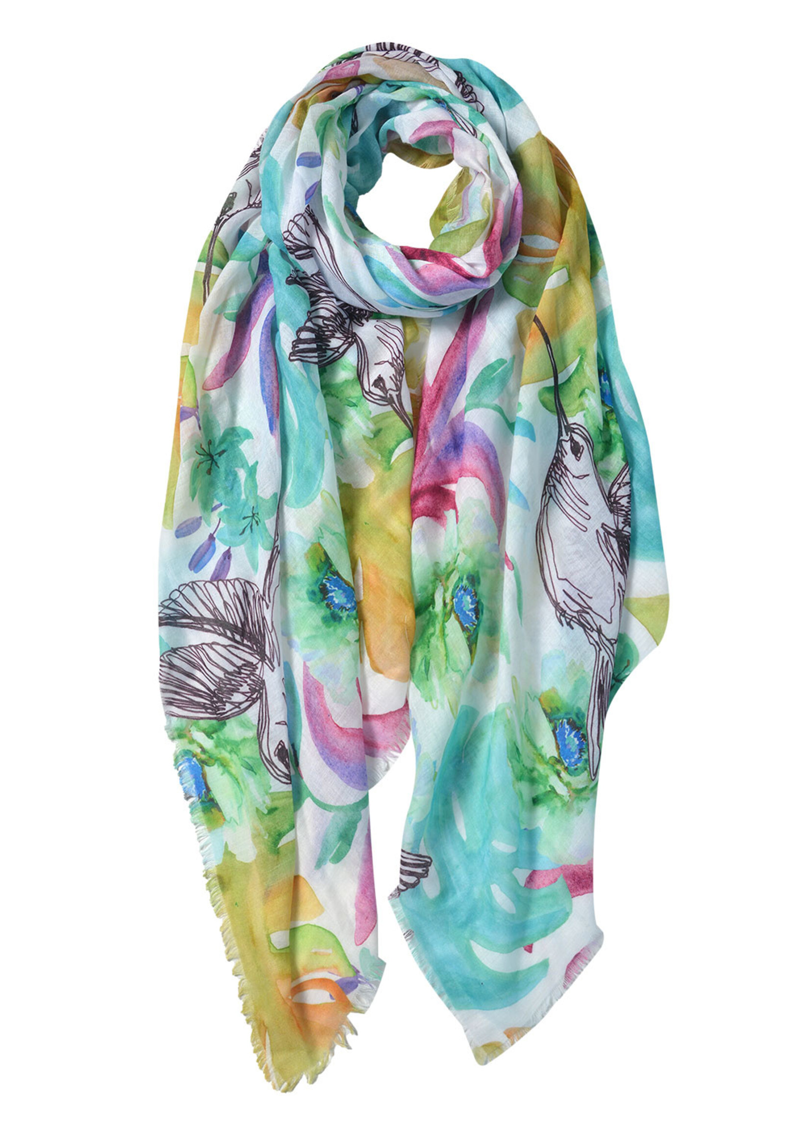 Clayre & Eef Écharpe 80*180 cm multi couleurs JZSC0586