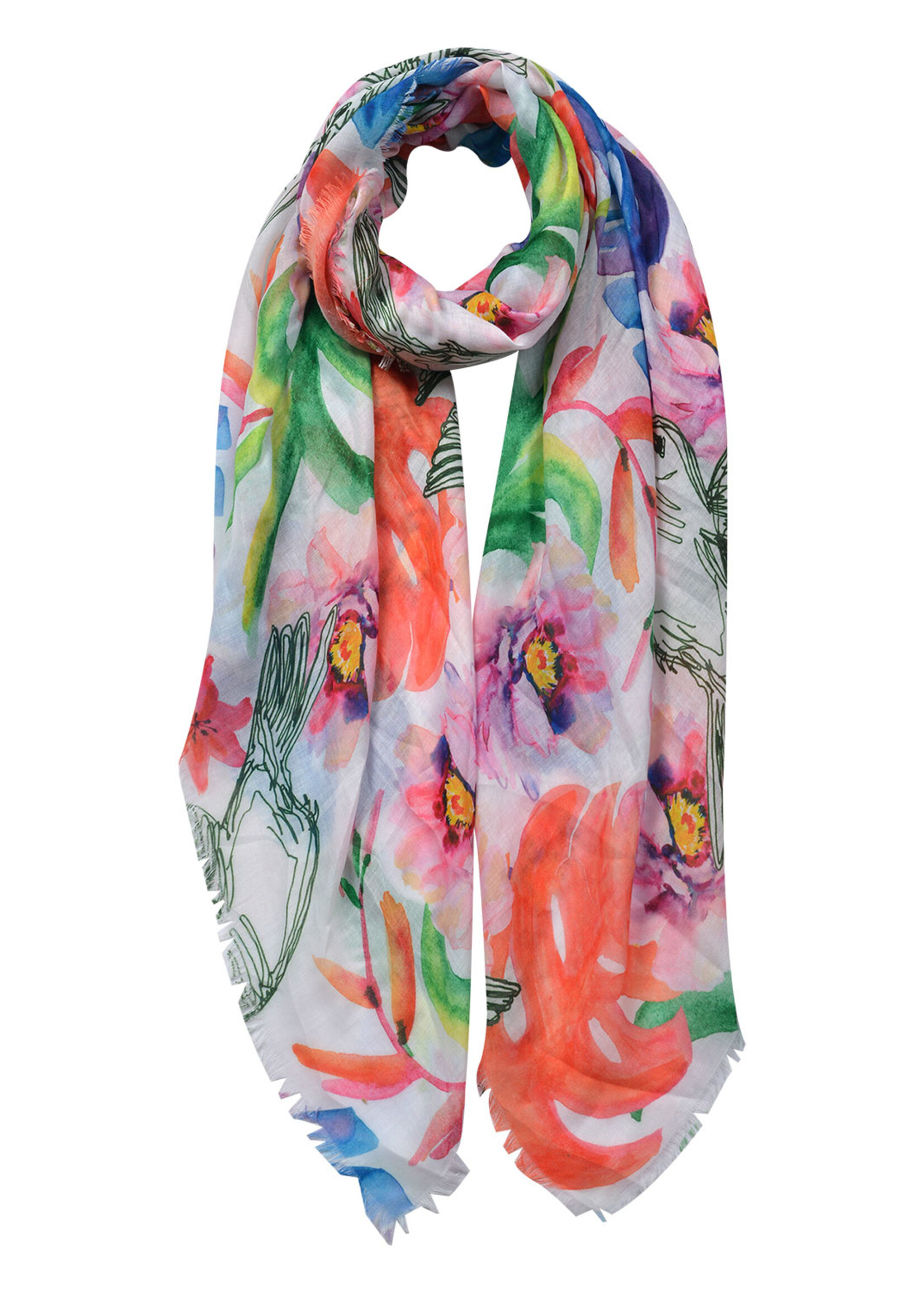 Clayre & Eef Écharpe 80*180 cm multi couleurs JZSC0587