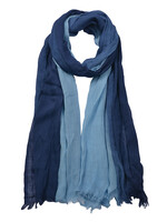 Clayre & Eef Écharpe 90*190 cm bleu JZSC0588DBL