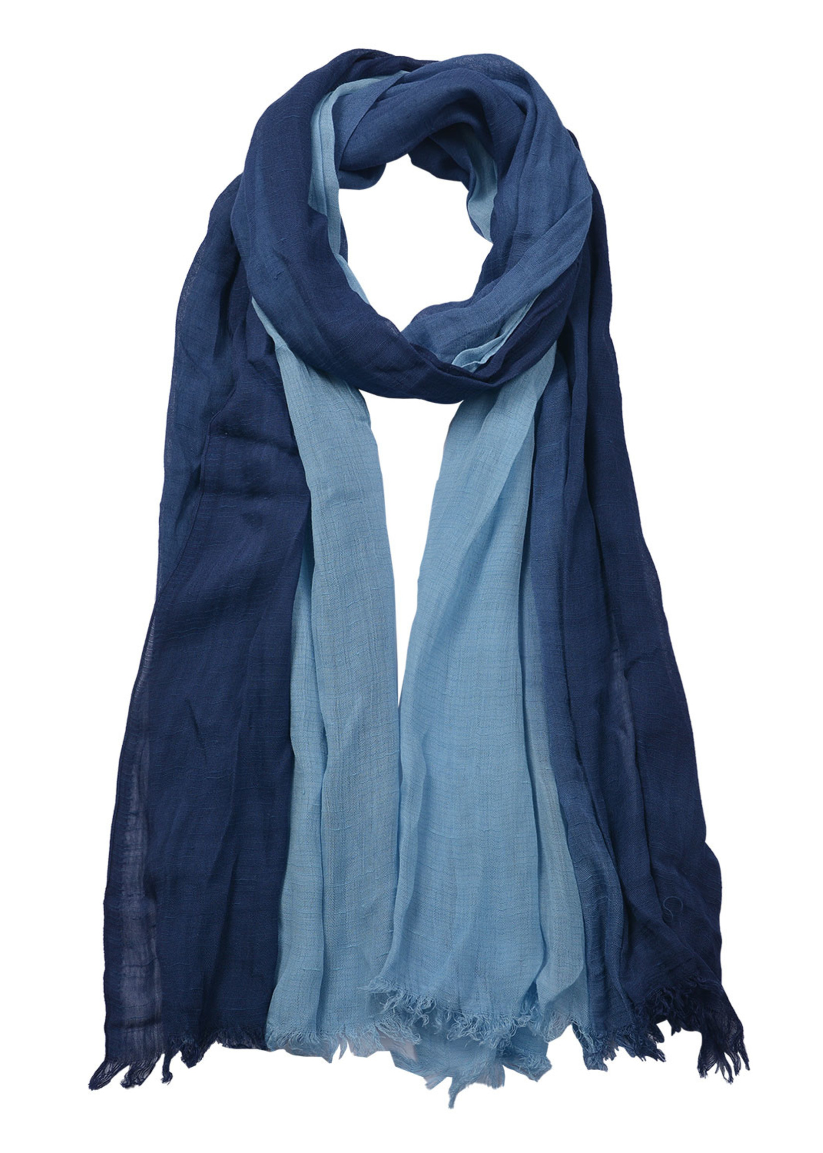 Clayre & Eef Écharpe 90*190 cm bleu JZSC0588DBL