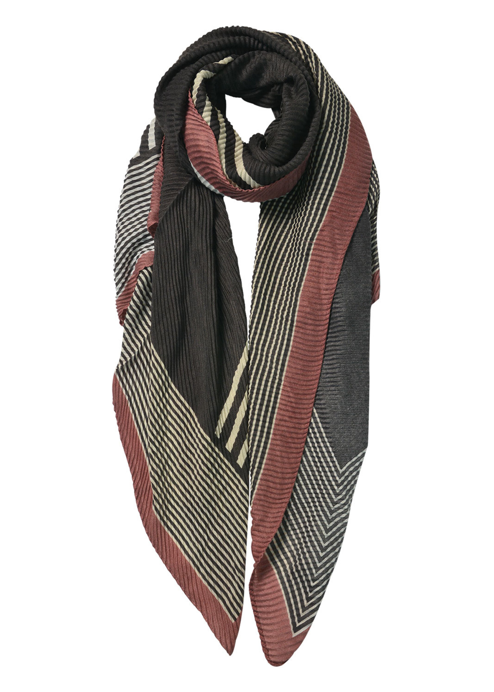 Clayre & Eef Écharpe 85*180 cm gris JZSC0589G