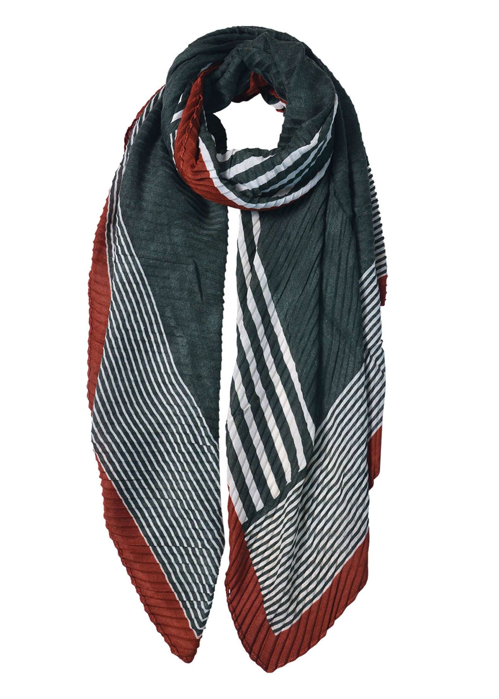 Clayre & Eef Écharpe 85*180 cm vert JZSC0589GR