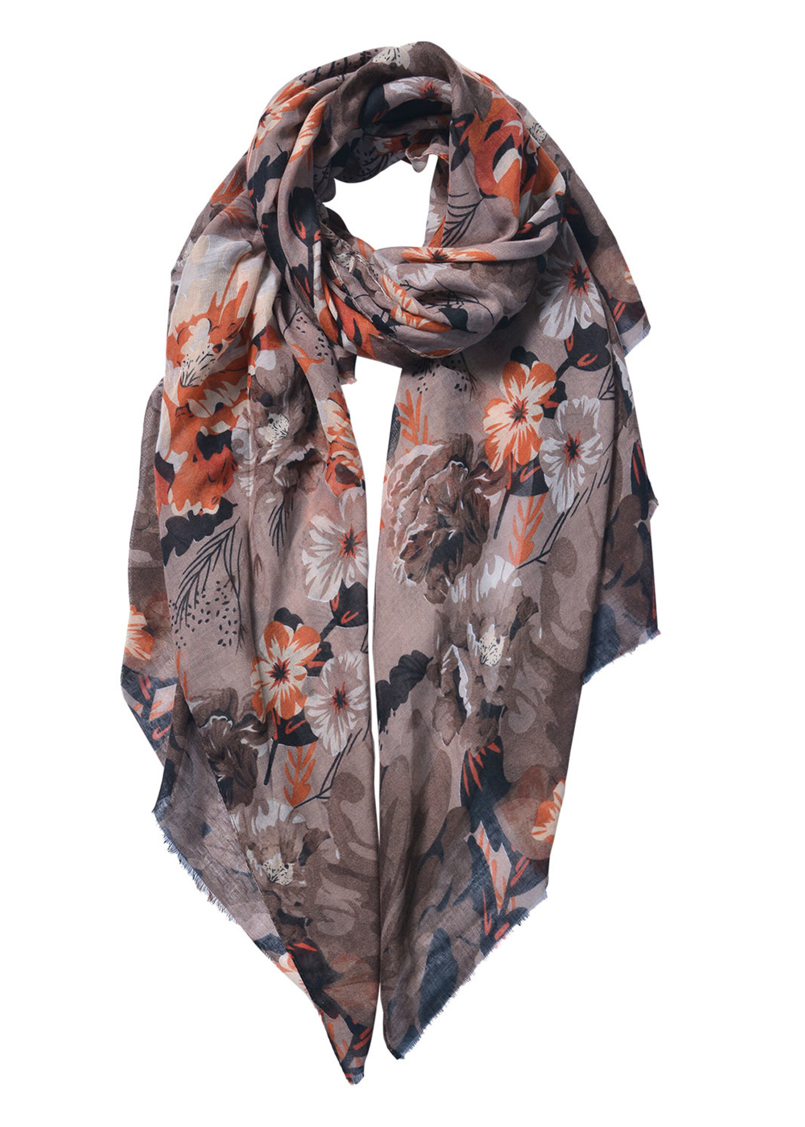 Clayre & Eef Sjaal 85*180 cm beige JZSC0591BE