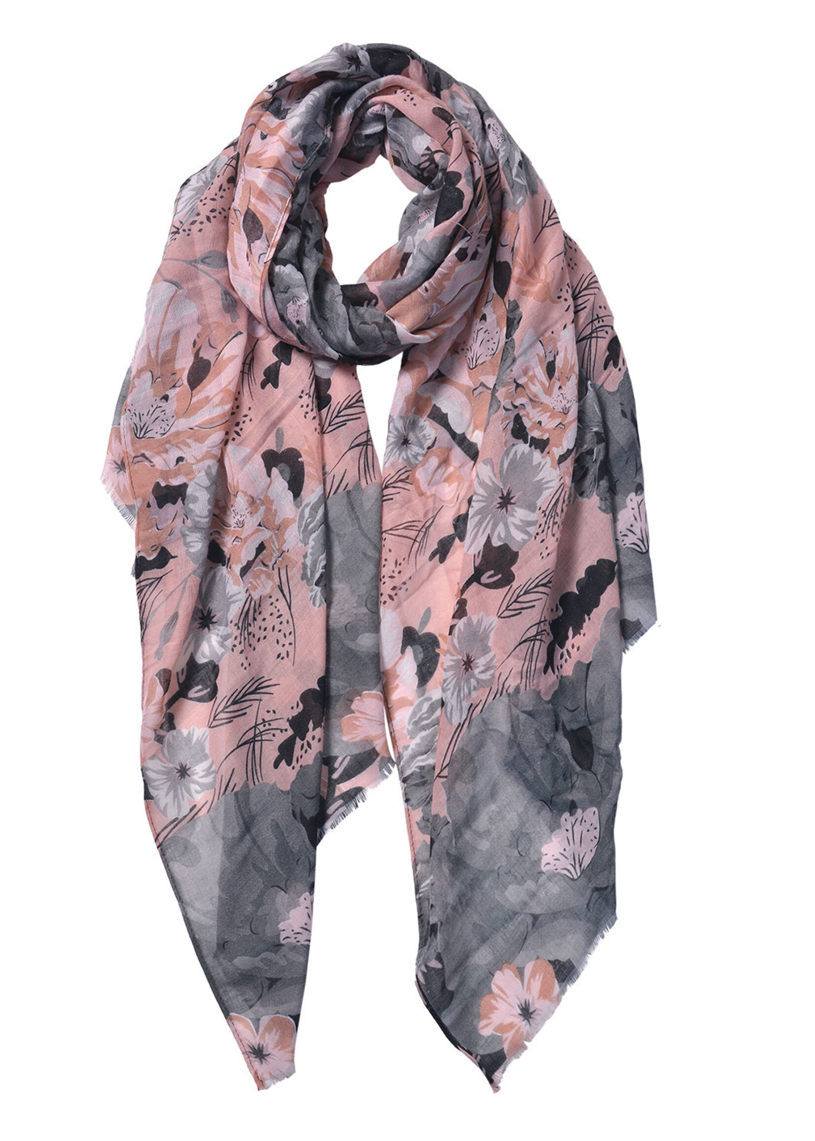 Clayre & Eef Sjaal 85*180 cm roze JZSC0591P