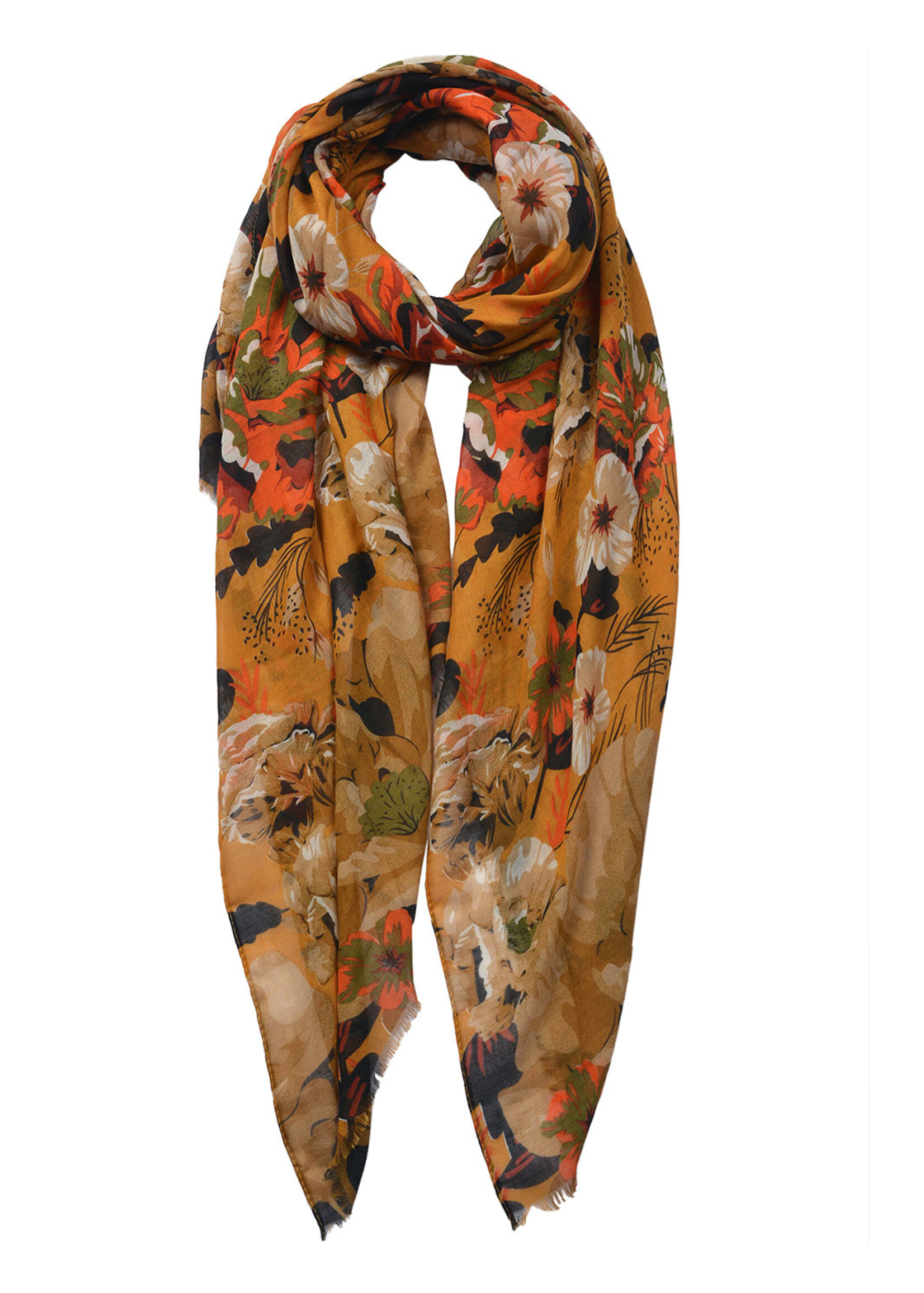 Clayre & Eef Sjaal 85*180 cm geel JZSC0591Y