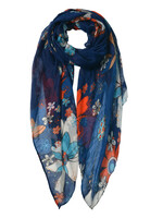 Clayre & Eef Sjaal 85*180 cm blauw JZSC0593BL