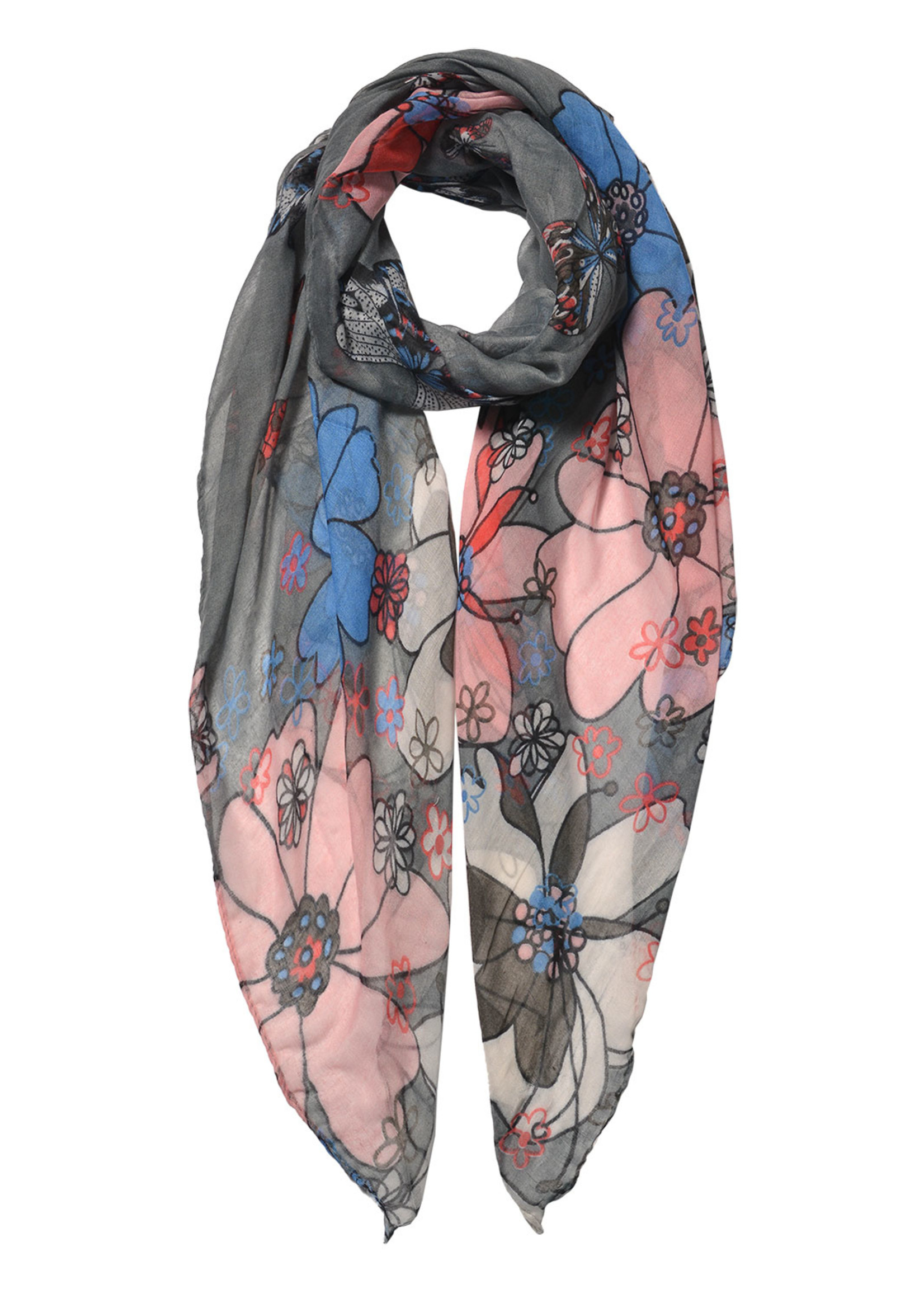 Clayre & Eef Écharpe 85*180 cm gris JZSC0593G