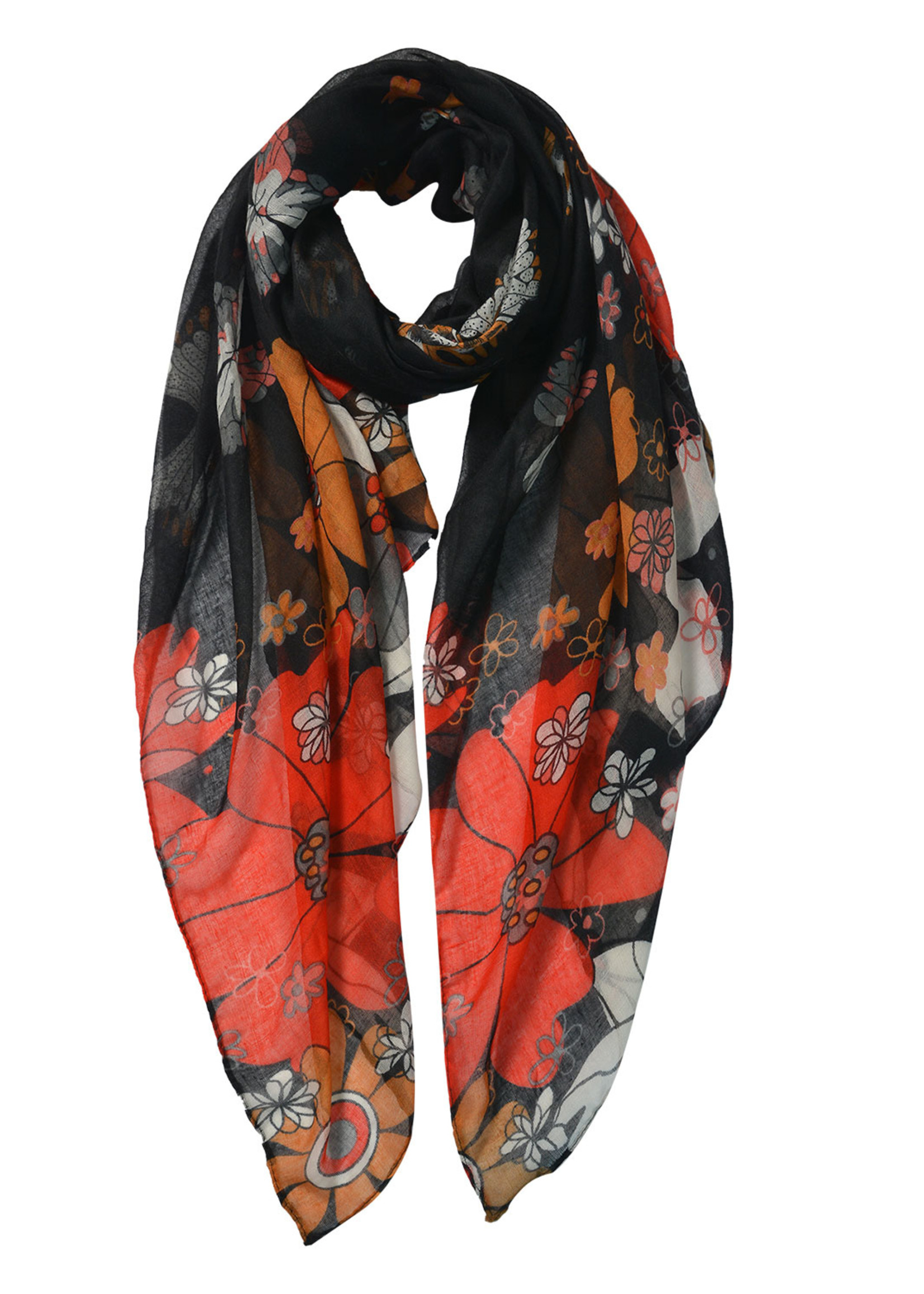 Clayre & Eef Sjaal 85*180 cm zwart JZSC0593Z