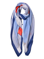 Clayre & Eef Écharpe 85*180 cm bleu JZSC0595BL