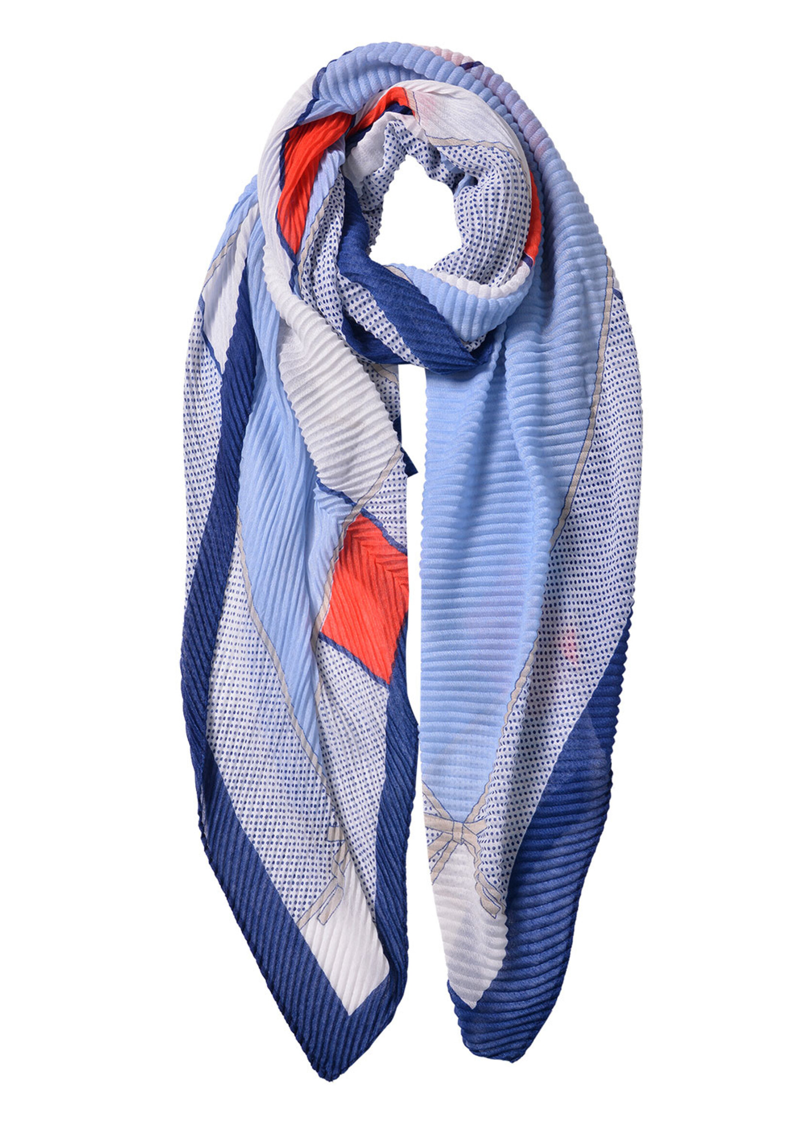 Clayre & Eef Écharpe 85*180 cm bleu JZSC0595BL