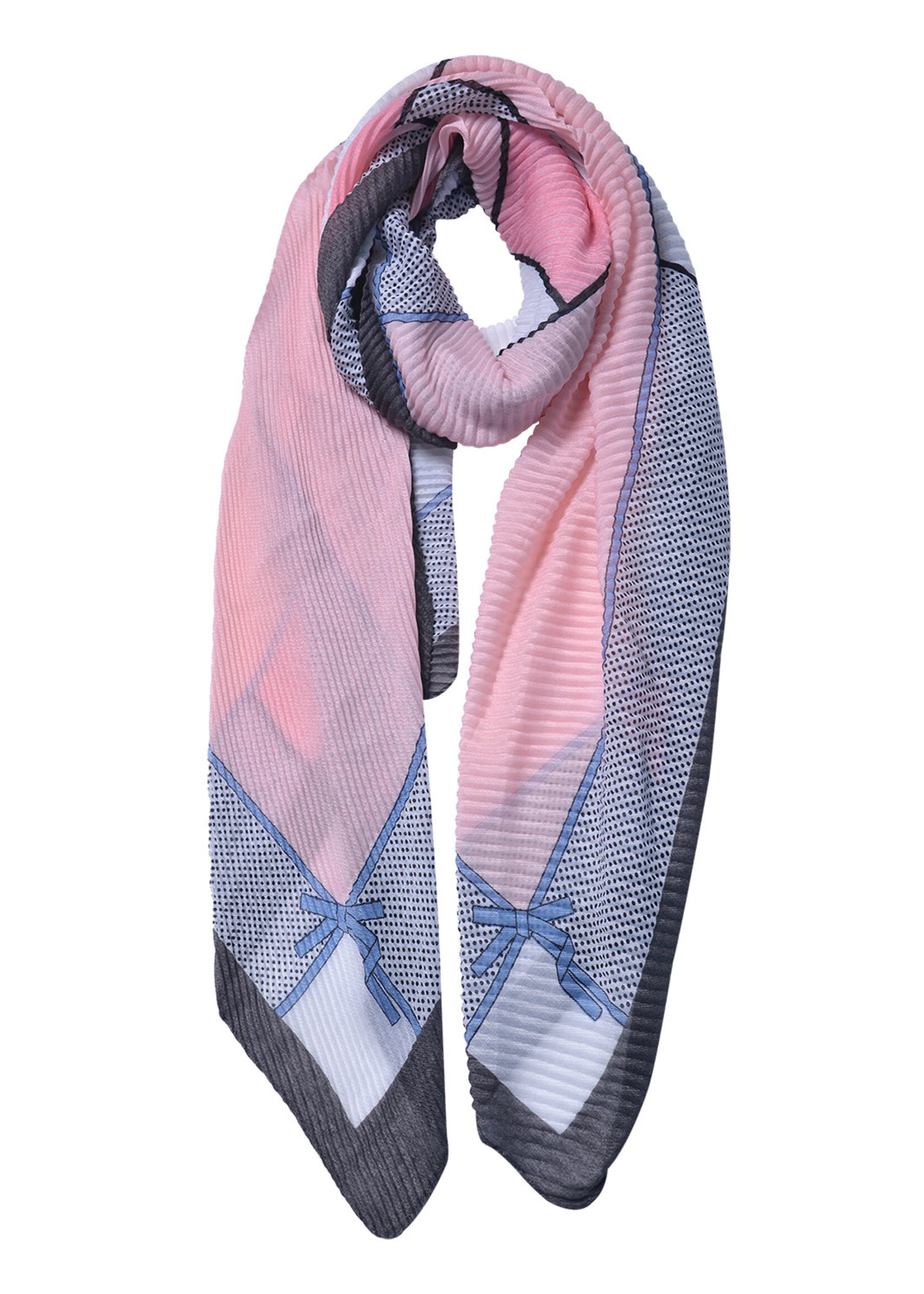 Clayre & Eef Sjaal 85*180 cm roze JZSC0595G