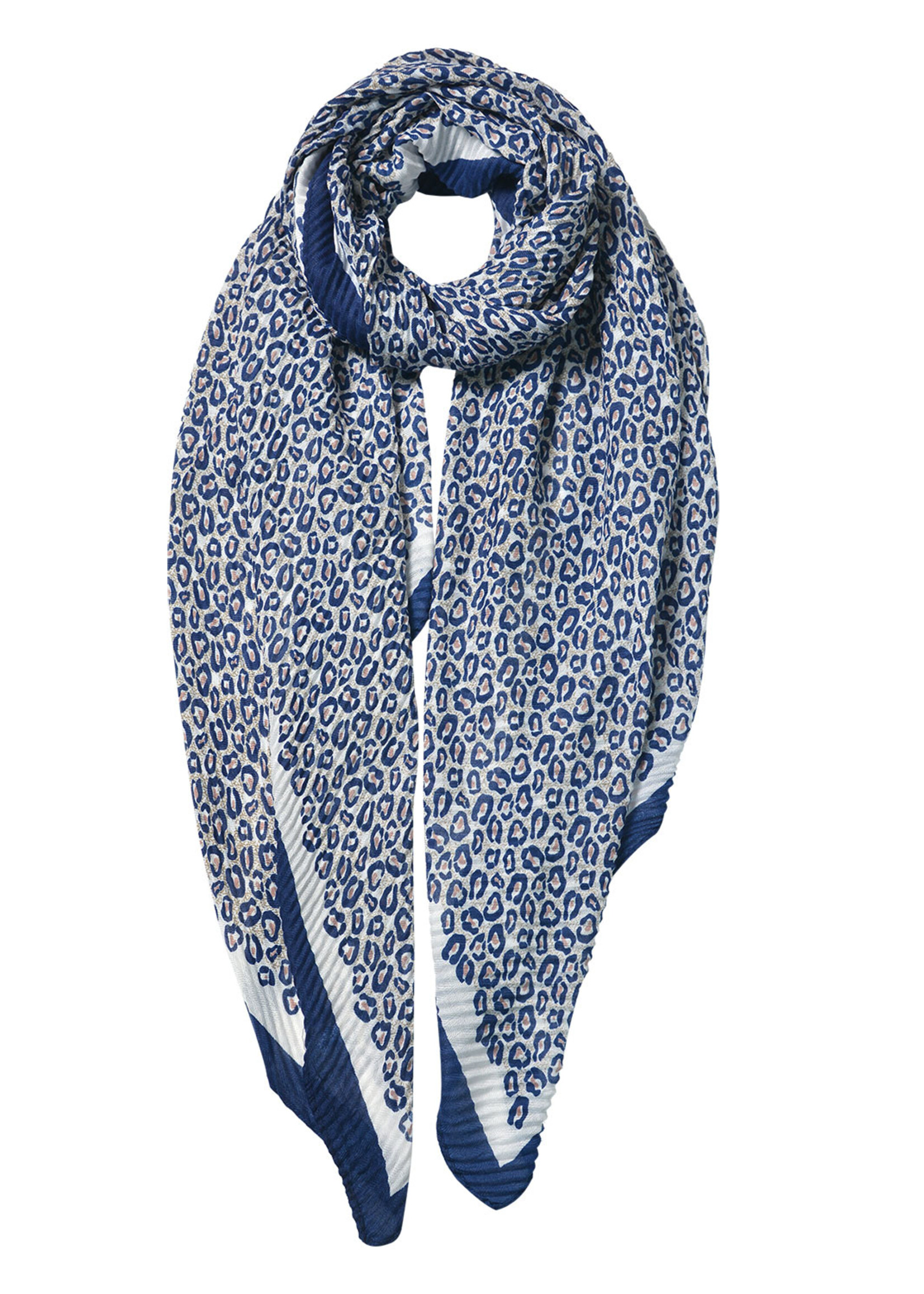 Clayre & Eef Sjaal 85*180 cm blauw JZSC0596BL