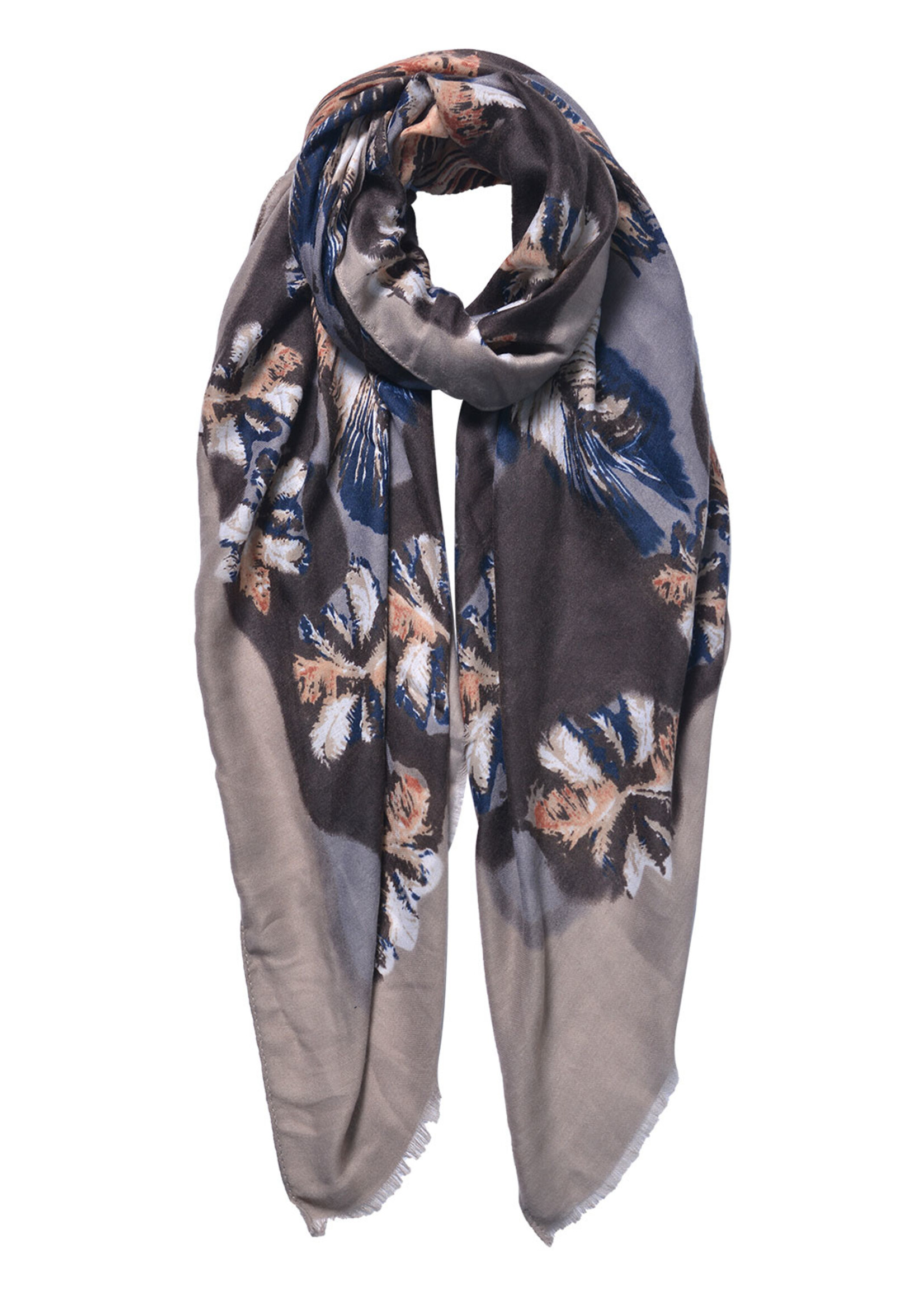 Clayre & Eef Sjaal 85*180 cm bruin JZSC0597BE