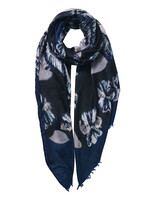 Clayre & Eef Écharpe 85*180 cm bleu JZSC0597BL