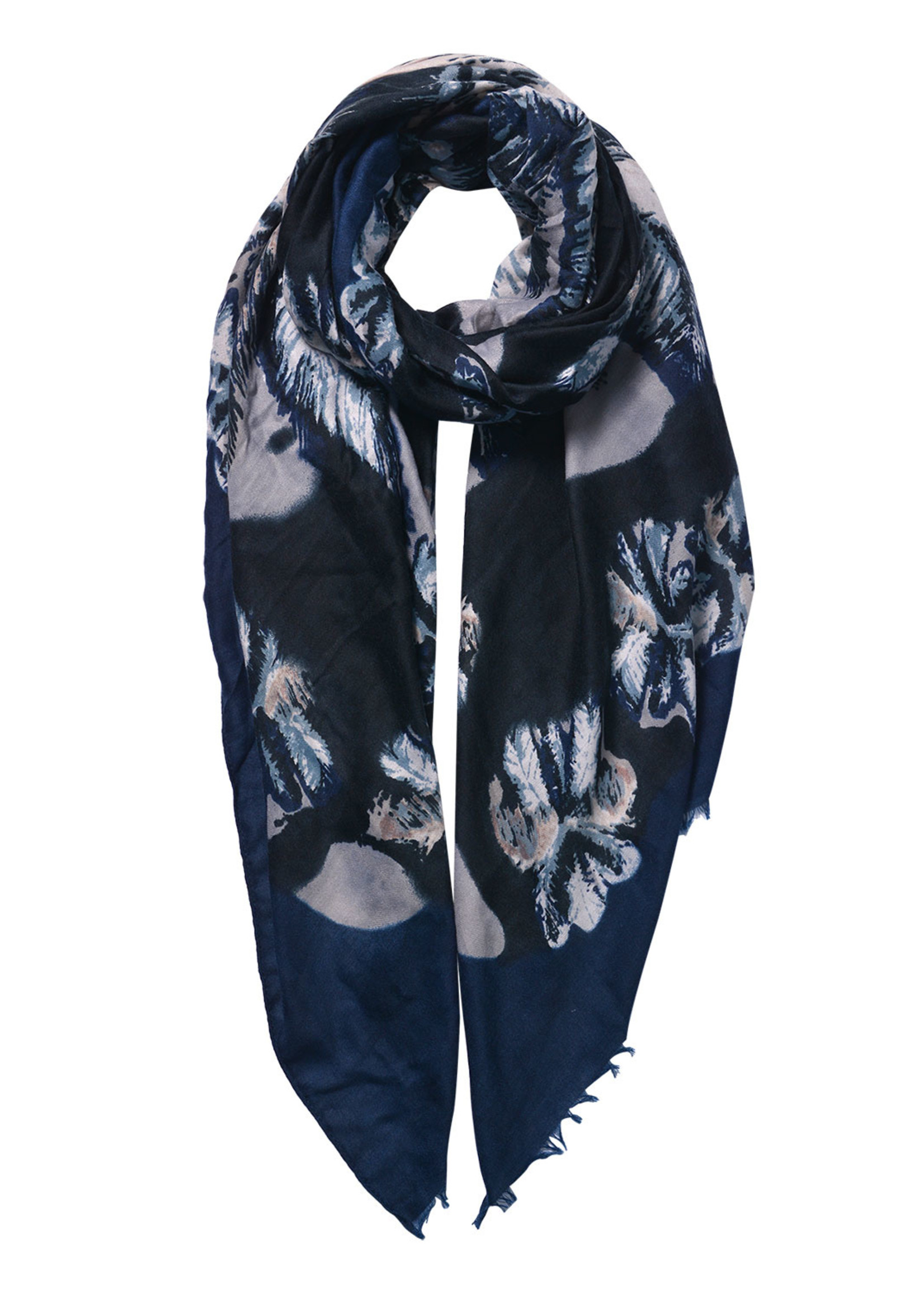 Clayre & Eef Écharpe 85*180 cm bleu JZSC0597BL