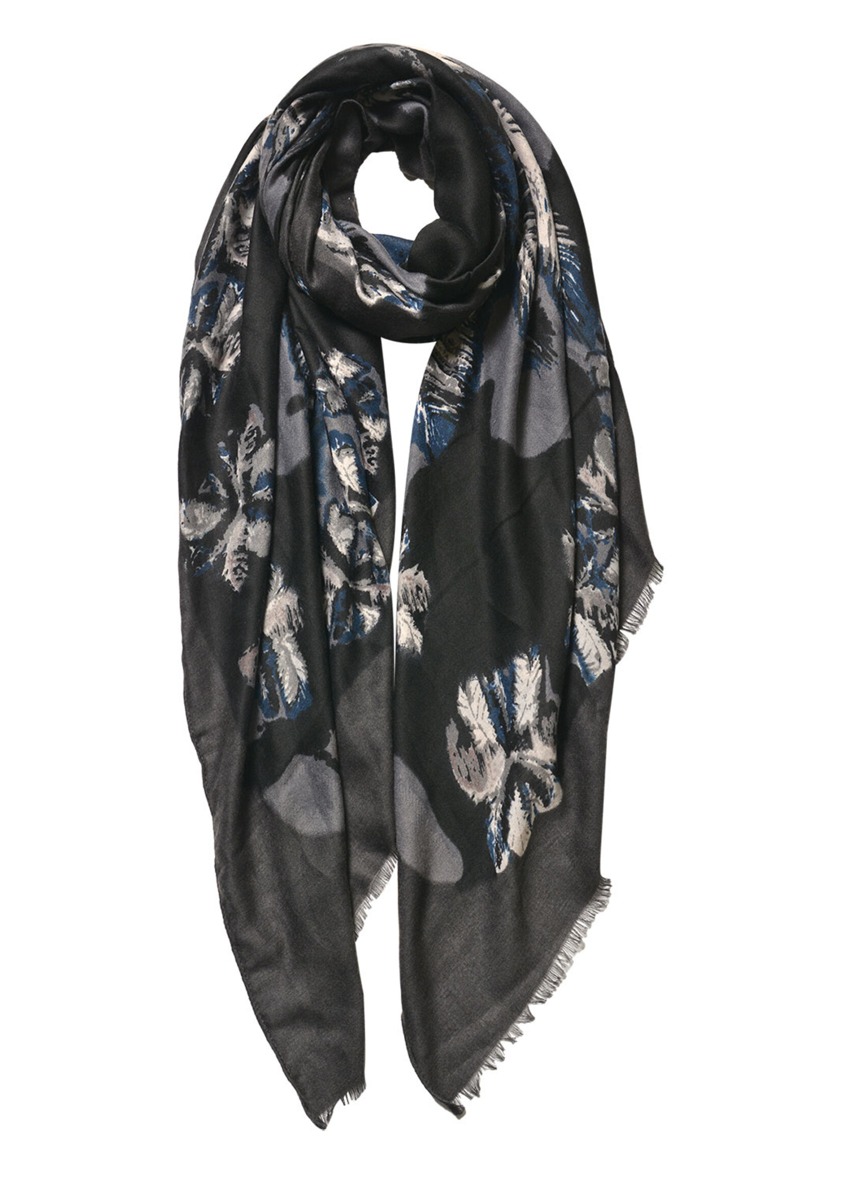 Clayre & Eef Écharpe 85*180 cm noir JZSC0597G