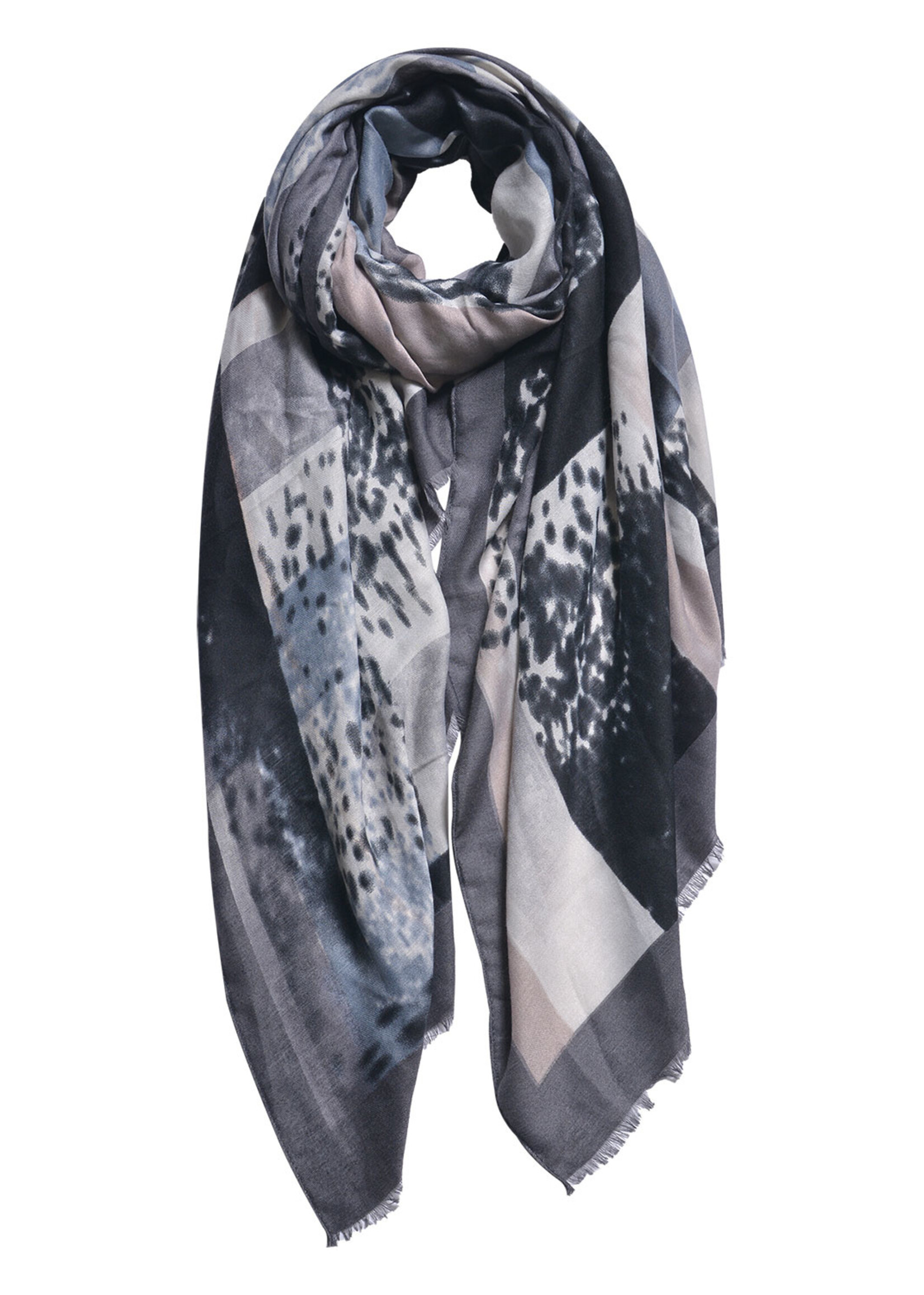 Clayre & Eef Écharpe 85*180 cm gris JZSC0598G