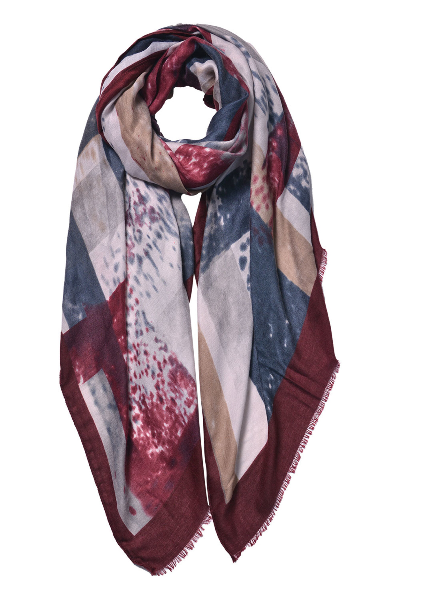 Clayre & Eef Écharpe 85*180 cm rouge JZSC0598R