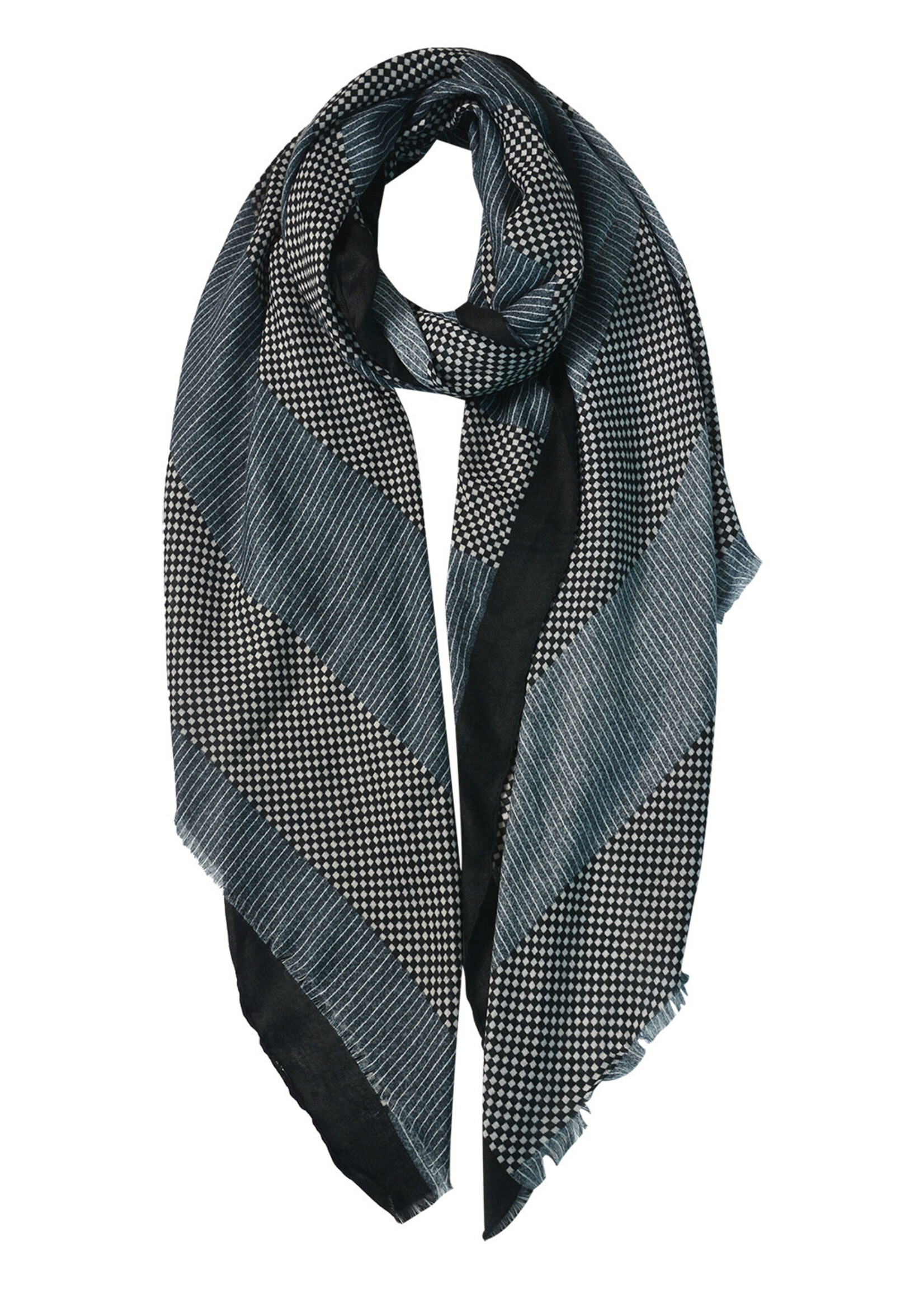 Clayre & Eef Sjaal 85*180 cm grijs JZSC0600DG