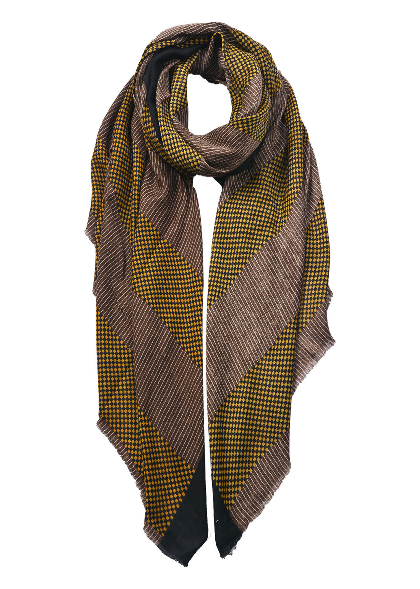 Clayre & Eef Sjaal 85*180 cm groen JZSC0600GR