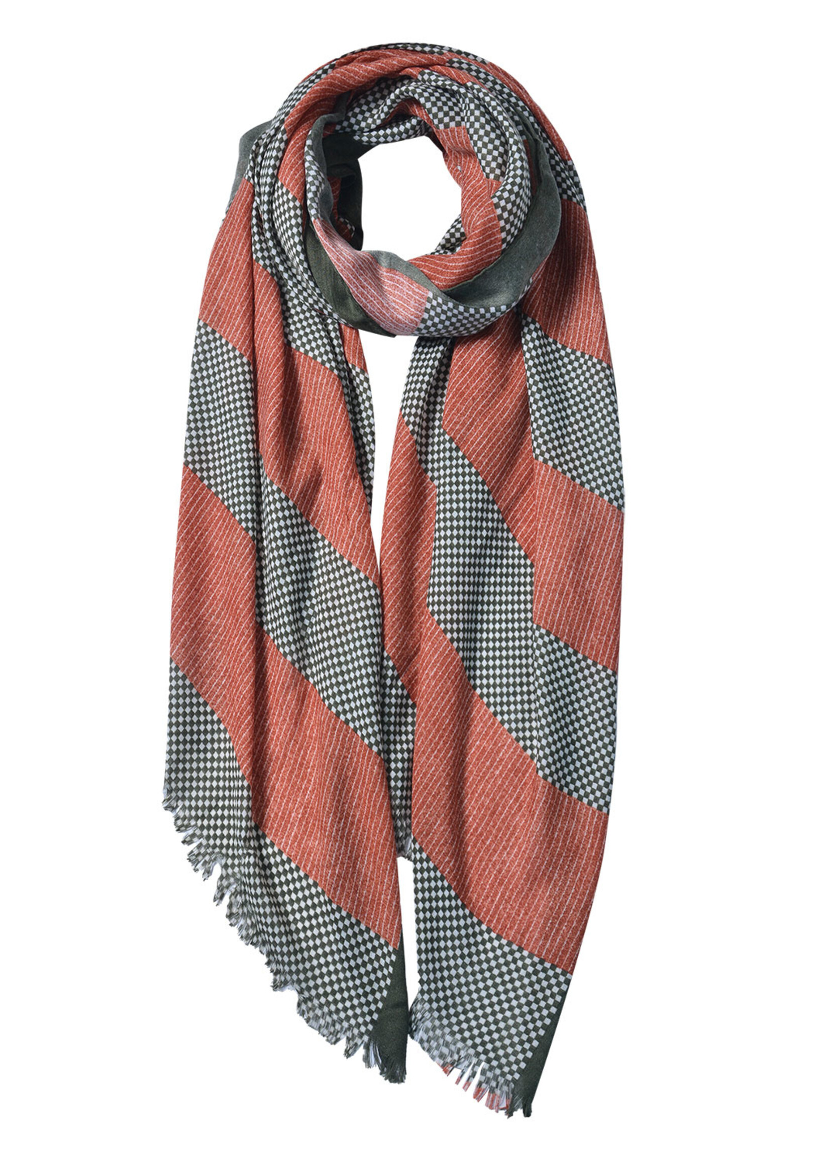 Clayre & Eef Écharpe 85*180 cm orange JZSC0600O