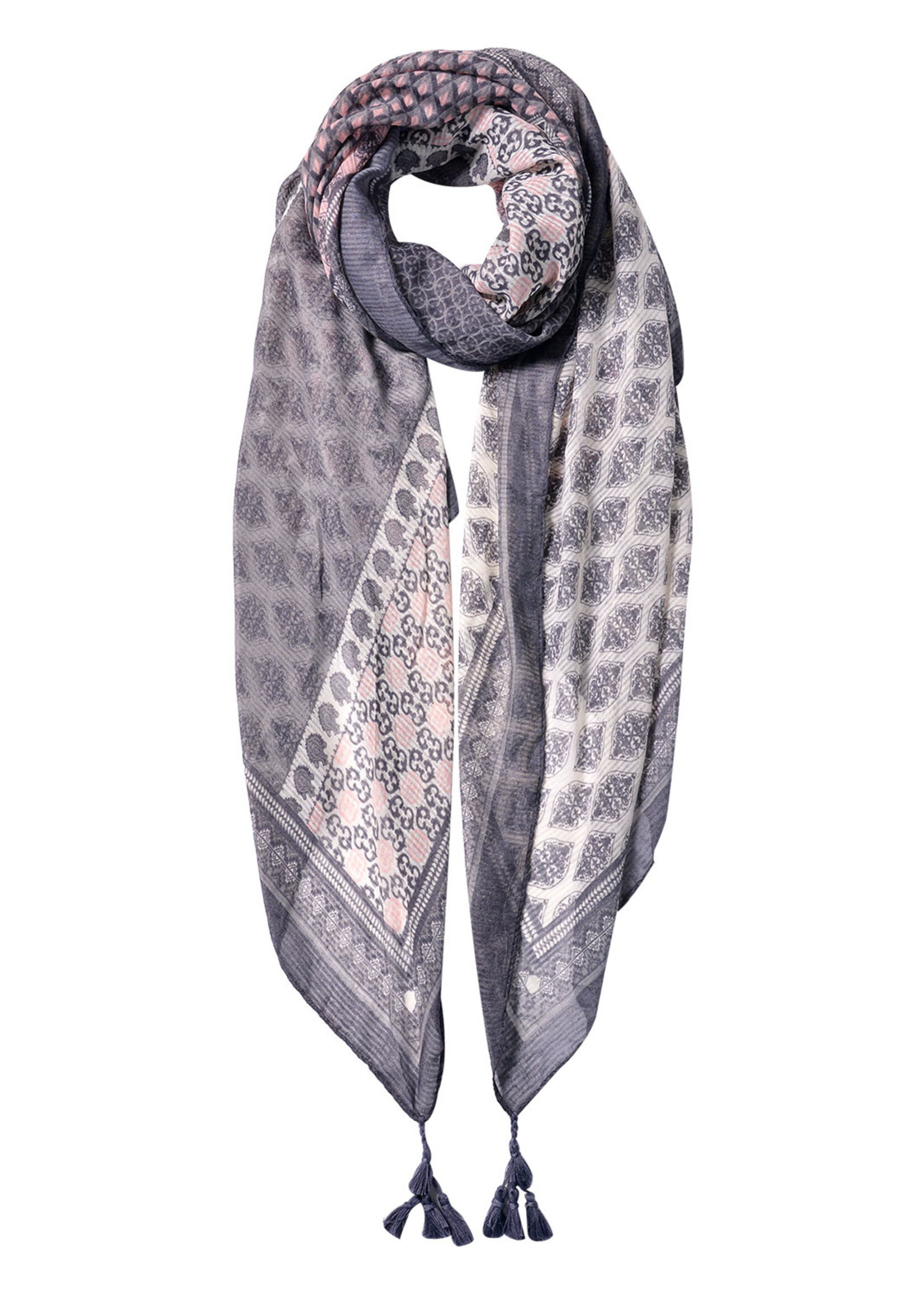 Clayre & Eef Écharpe 85*180 cm gris JZSC0601G