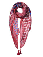 Clayre & Eef Sjaal 85*180 cm rood JZSC0601R