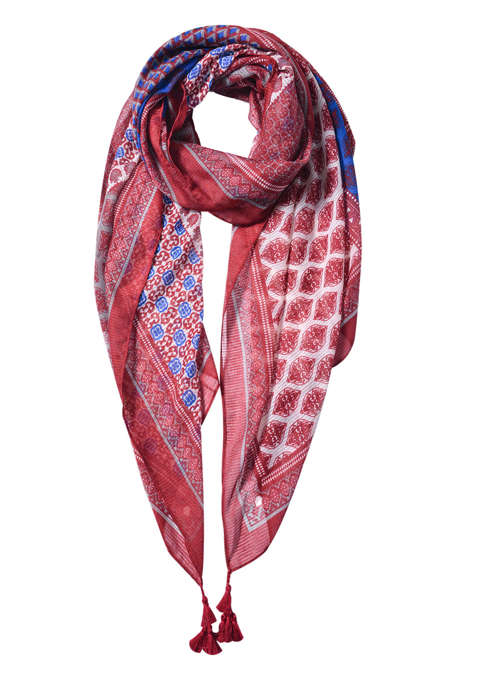 Clayre & Eef Écharpe 85*180 cm rouge JZSC0601R