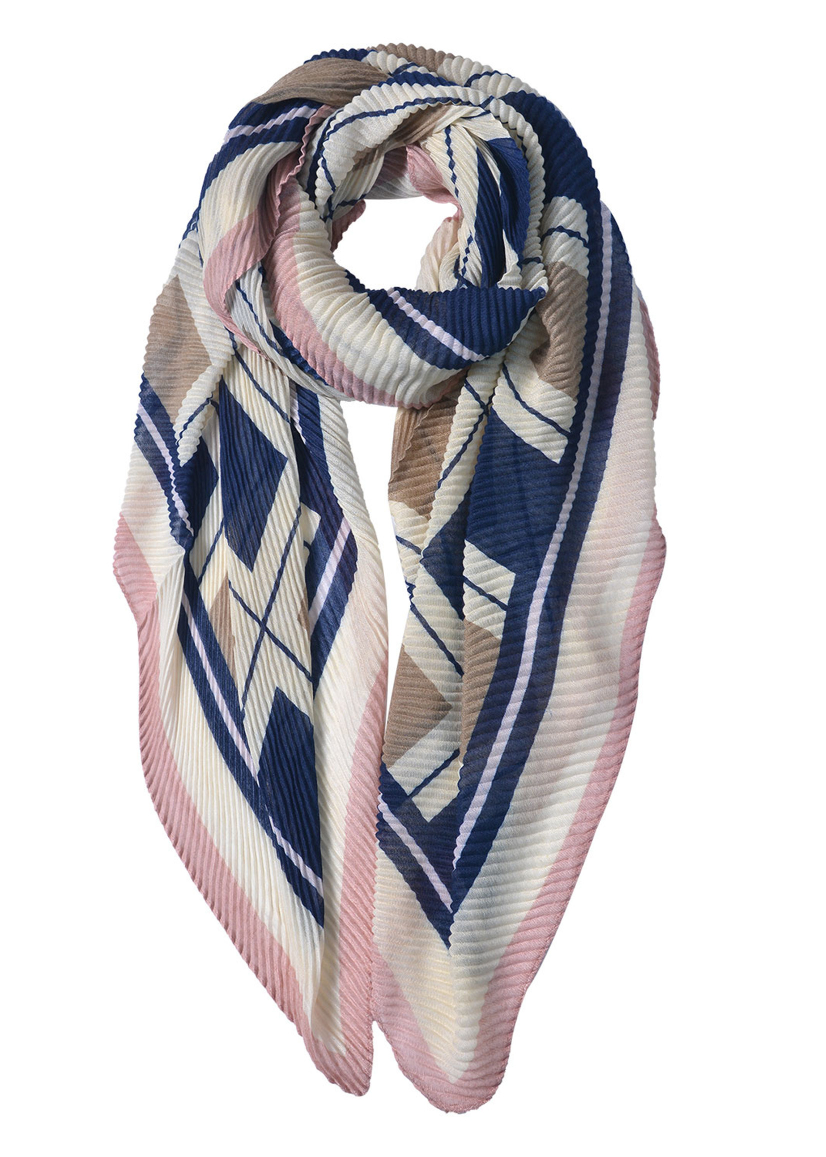 Clayre & Eef Sjaal 85*180 cm blauw JZSC0602BL