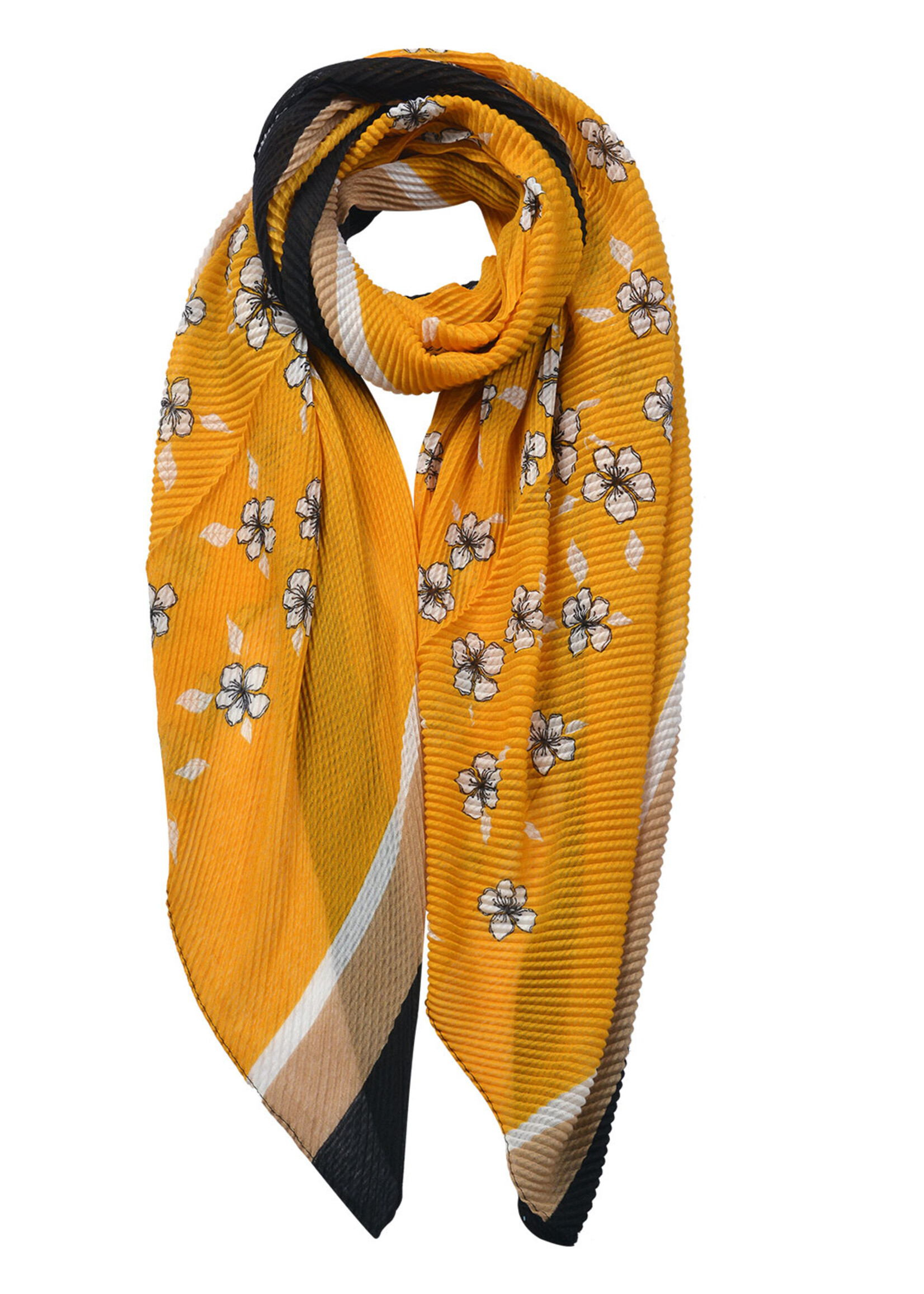 Clayre & Eef Sjaal 85*180 cm geel JZSC0604Y