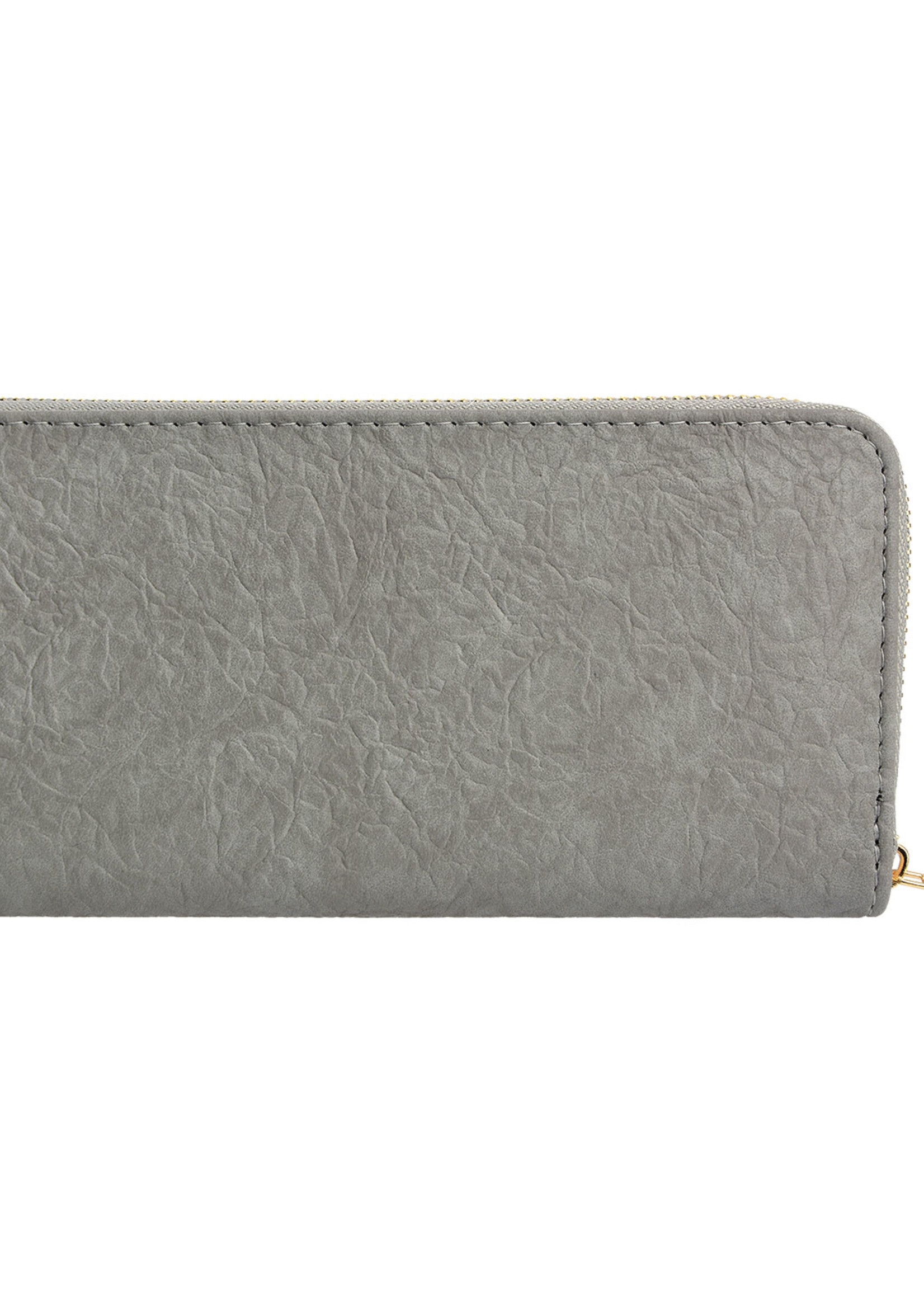 Clayre & Eef Portemonnee 10*19 cm zilverkleurig JZWA0087