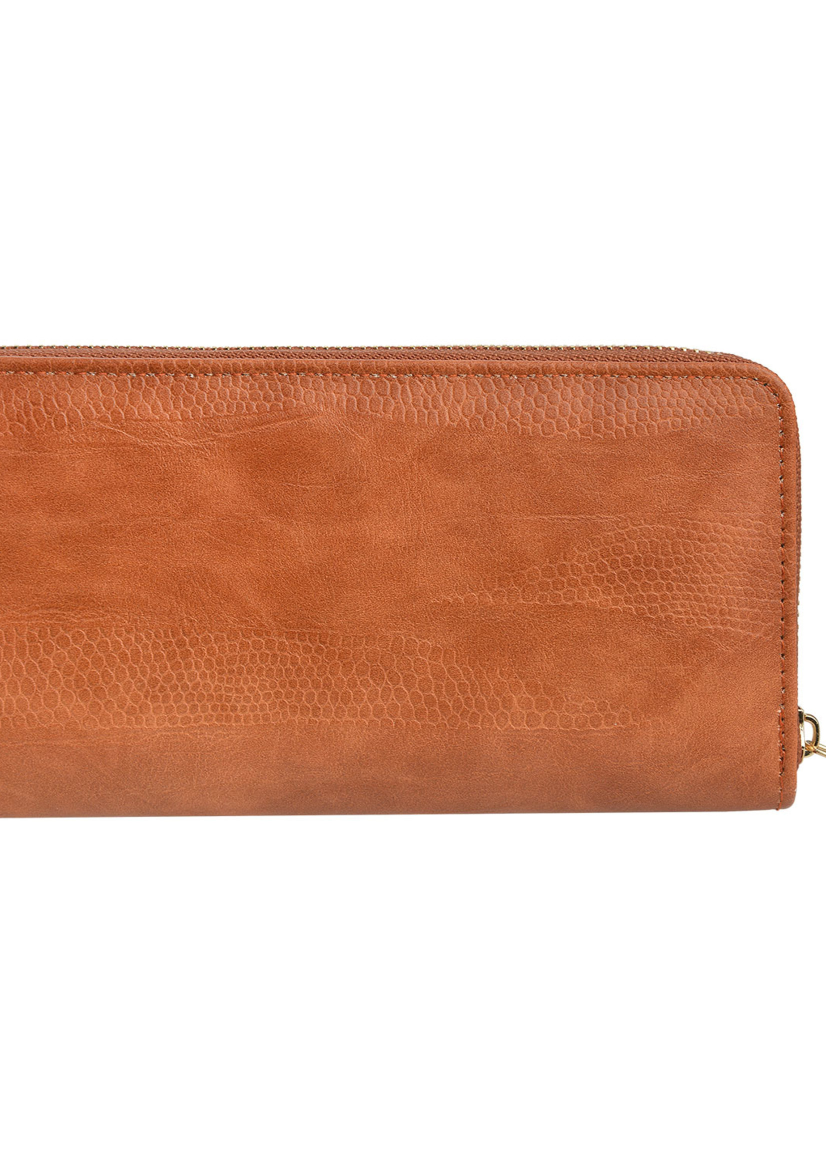 Clayre & Eef Portemonnee 10*19 cm bruin JZWA0108