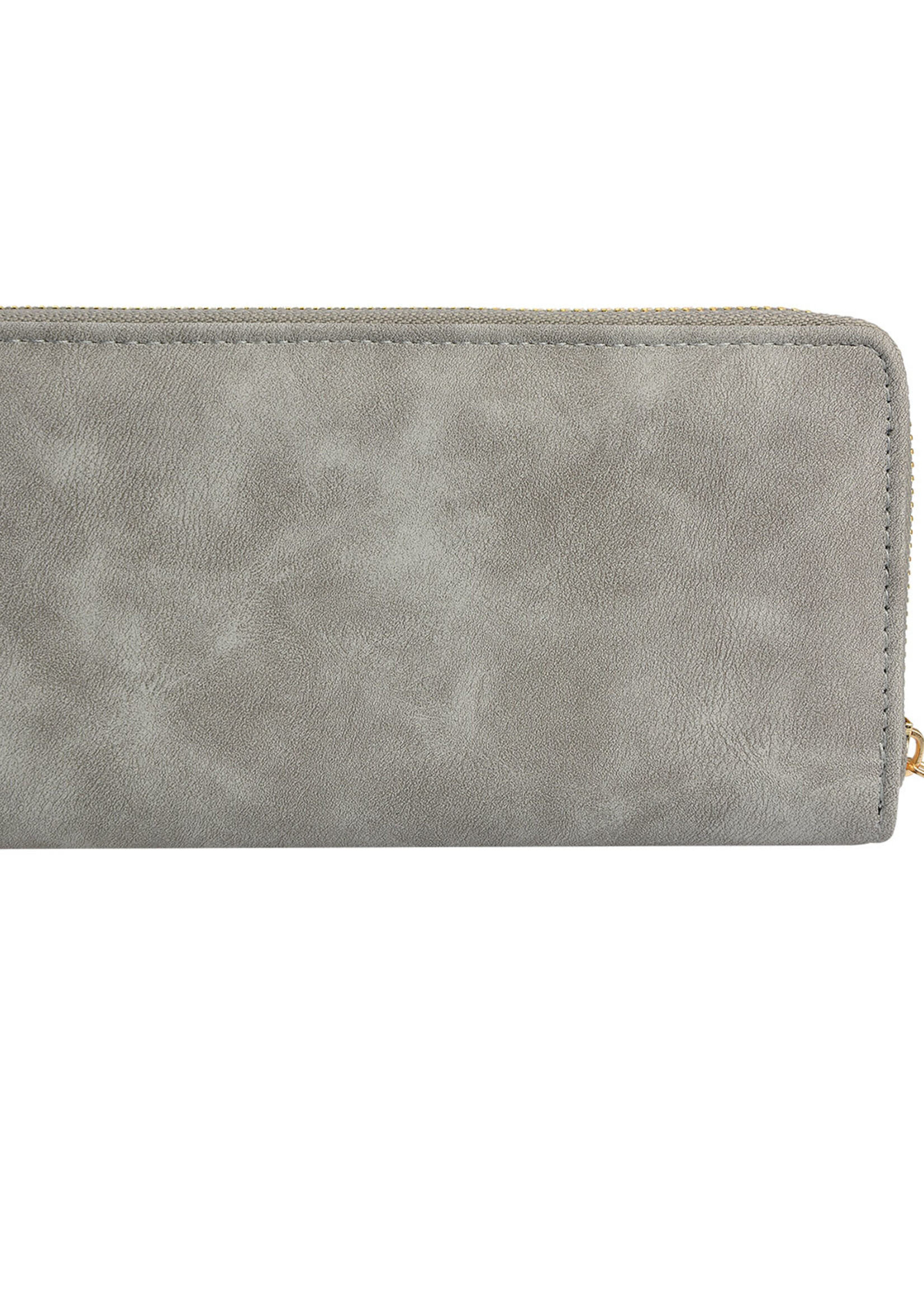 Clayre & Eef Portemonnee 19*10 cm grijs JZWA0111