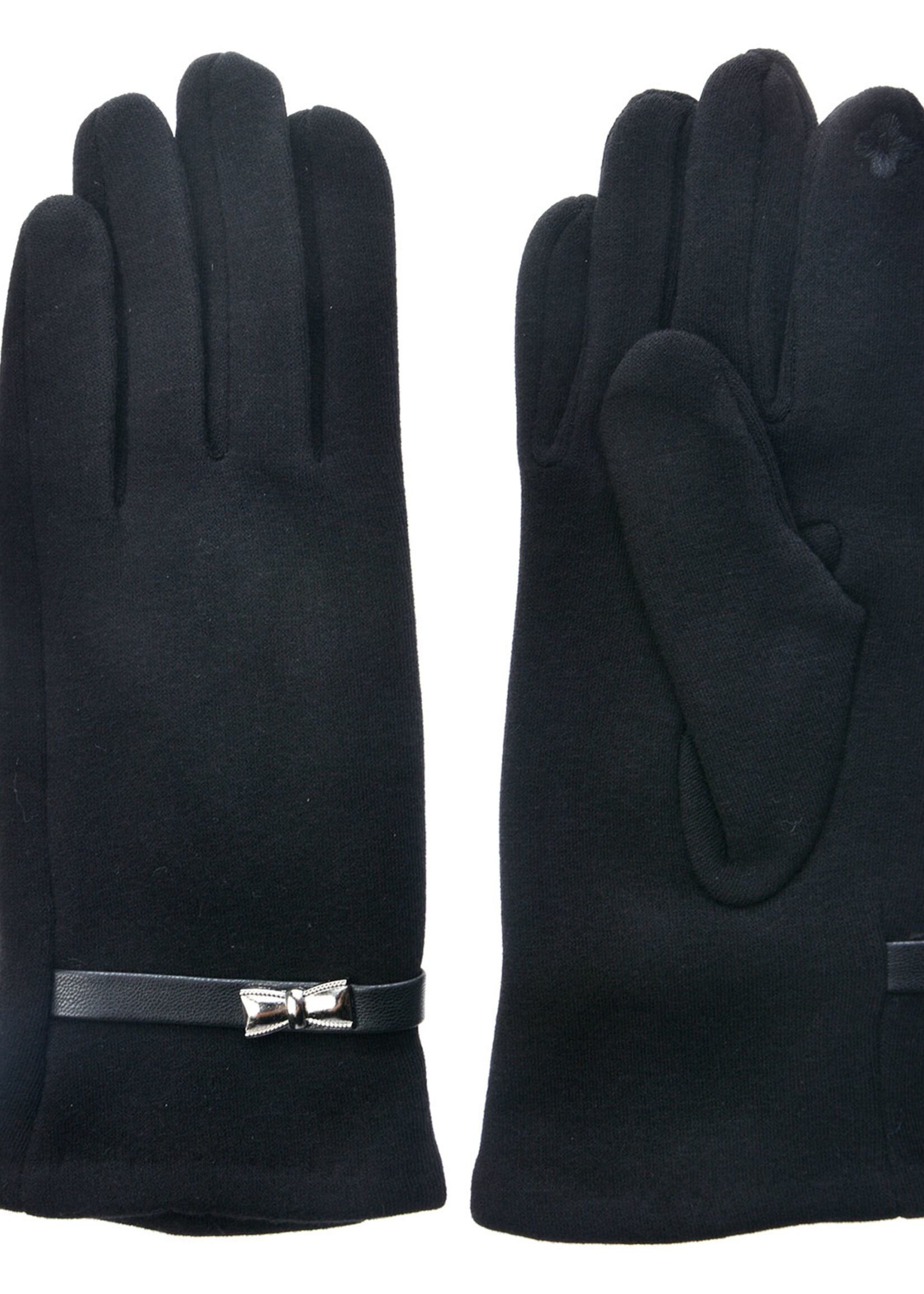 Clayre & Eef Handschoenen 8*24 cm zwart MLGL0043