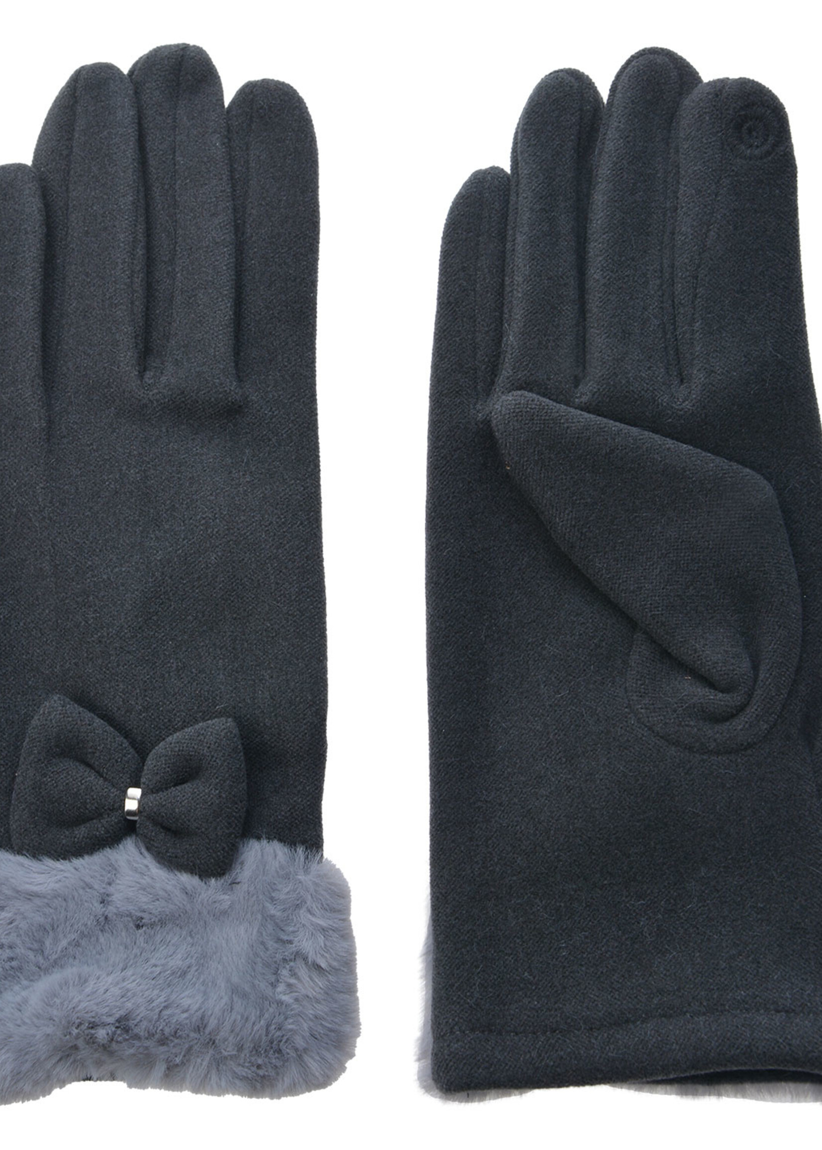 Clayre & Eef Handschoenen 8*24 cm grijs MLGL0048G