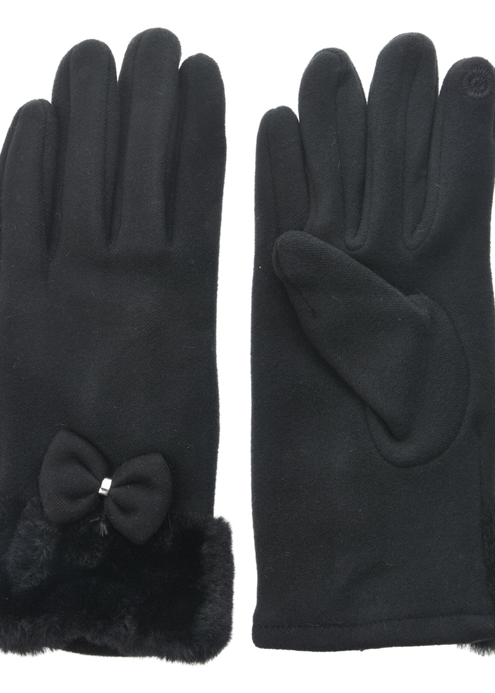 Clayre & Eef Handschoenen 8*24 cm zwart MLGL0048Z