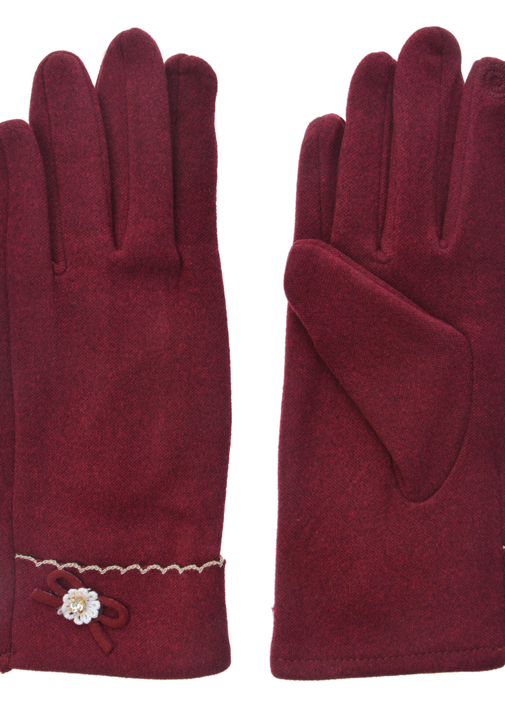Clayre & Eef Gants 8*24 cm rouge MLGL0049BU