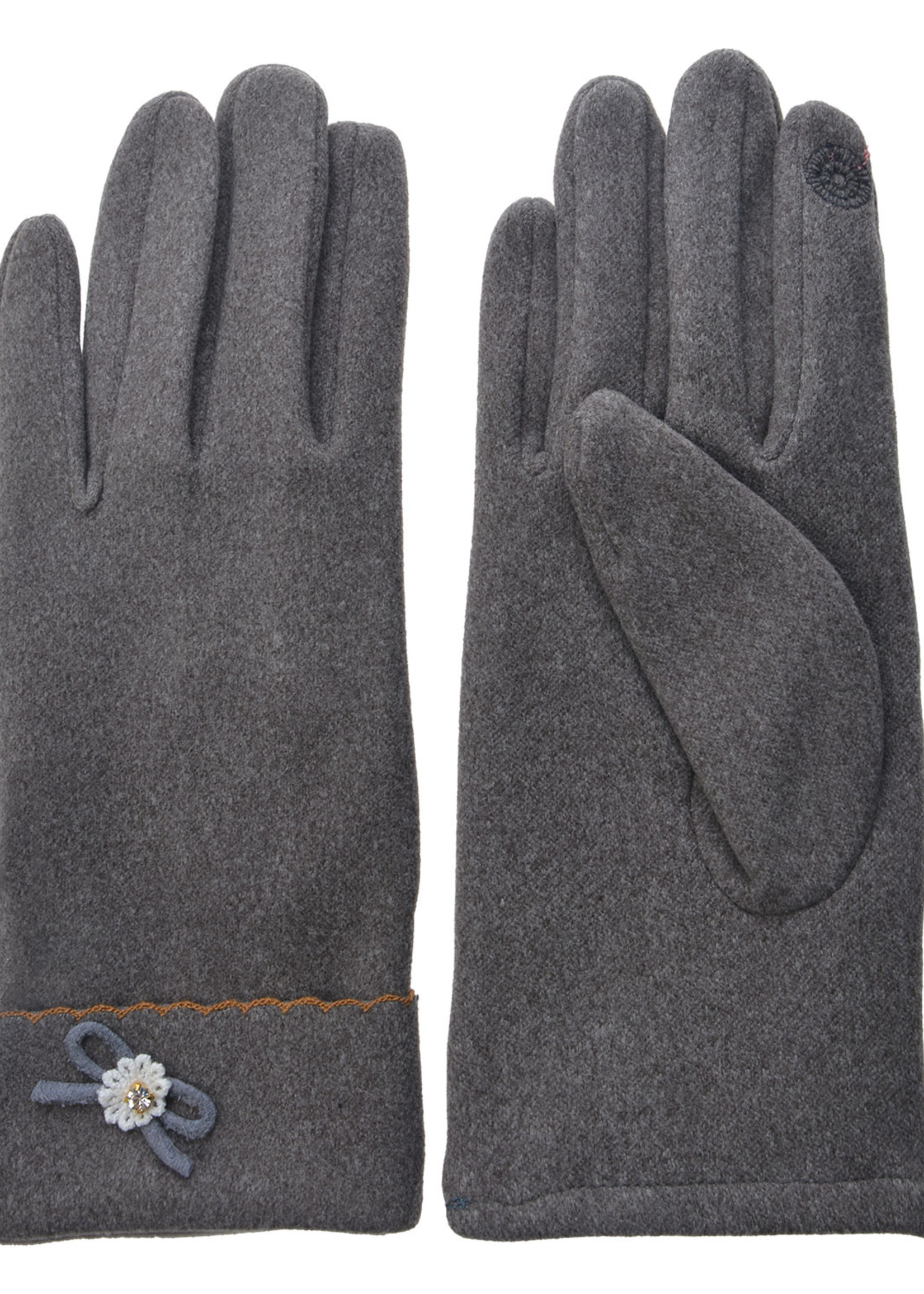 Clayre & Eef Gants 8*24 cm gris MLGL0049G
