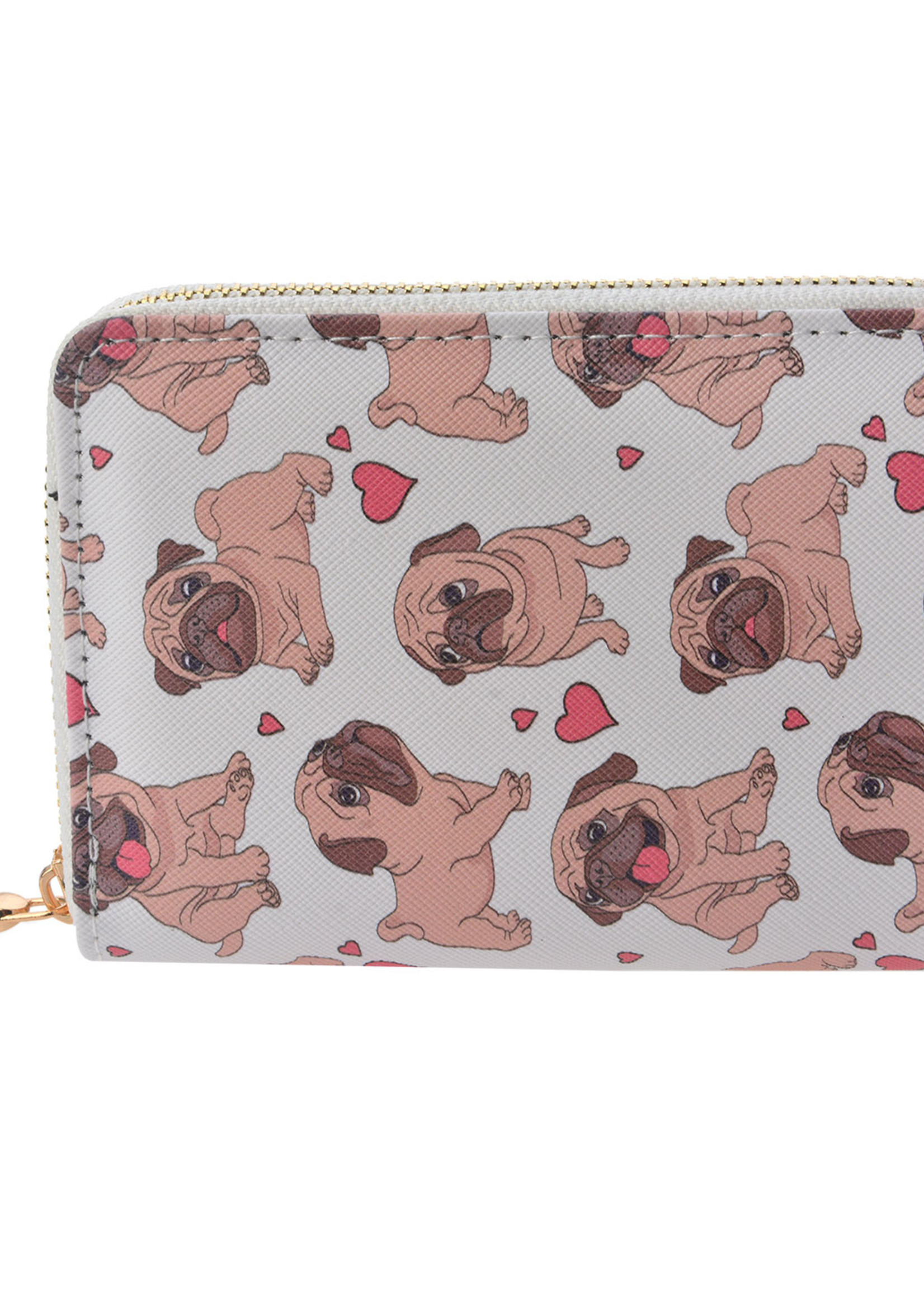 Clayre & Eef Portemonnee 9*14 cm wit MLPU0308