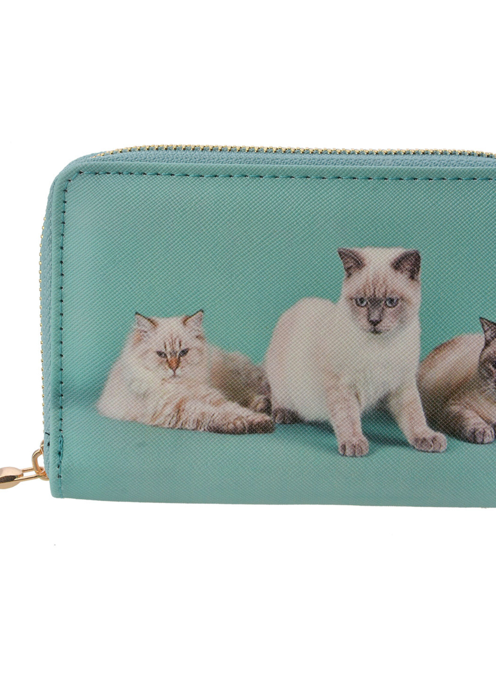 Clayre & Eef Portemonnee 9*14 cm groen MLPU0310