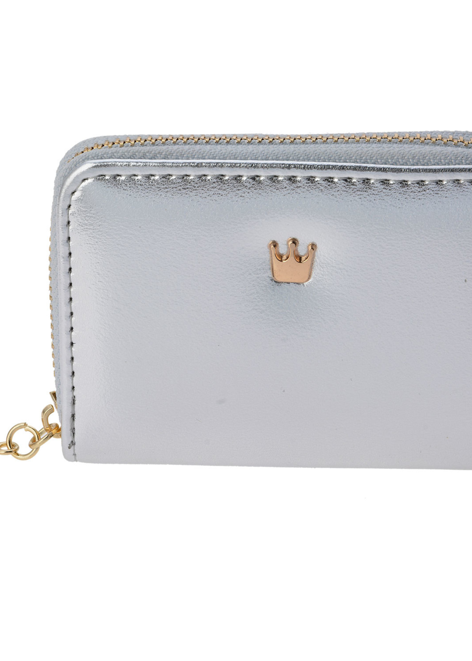 Clayre & Eef Portemonnee 12*9 cm zilverkleurig MLPU0326ZI